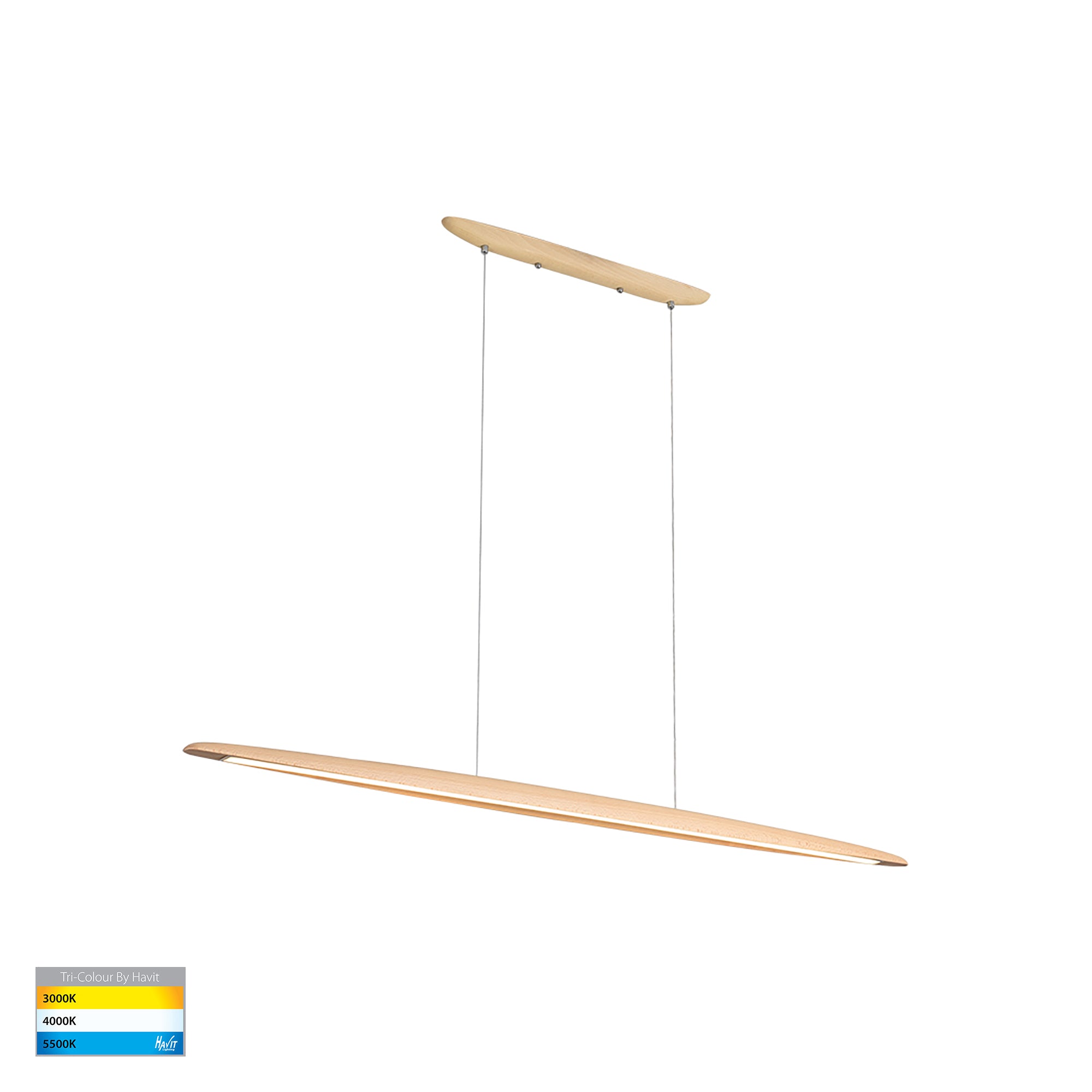 HV6010T-BEECH - Noce Beech Timber 1300mm Linear Pendant