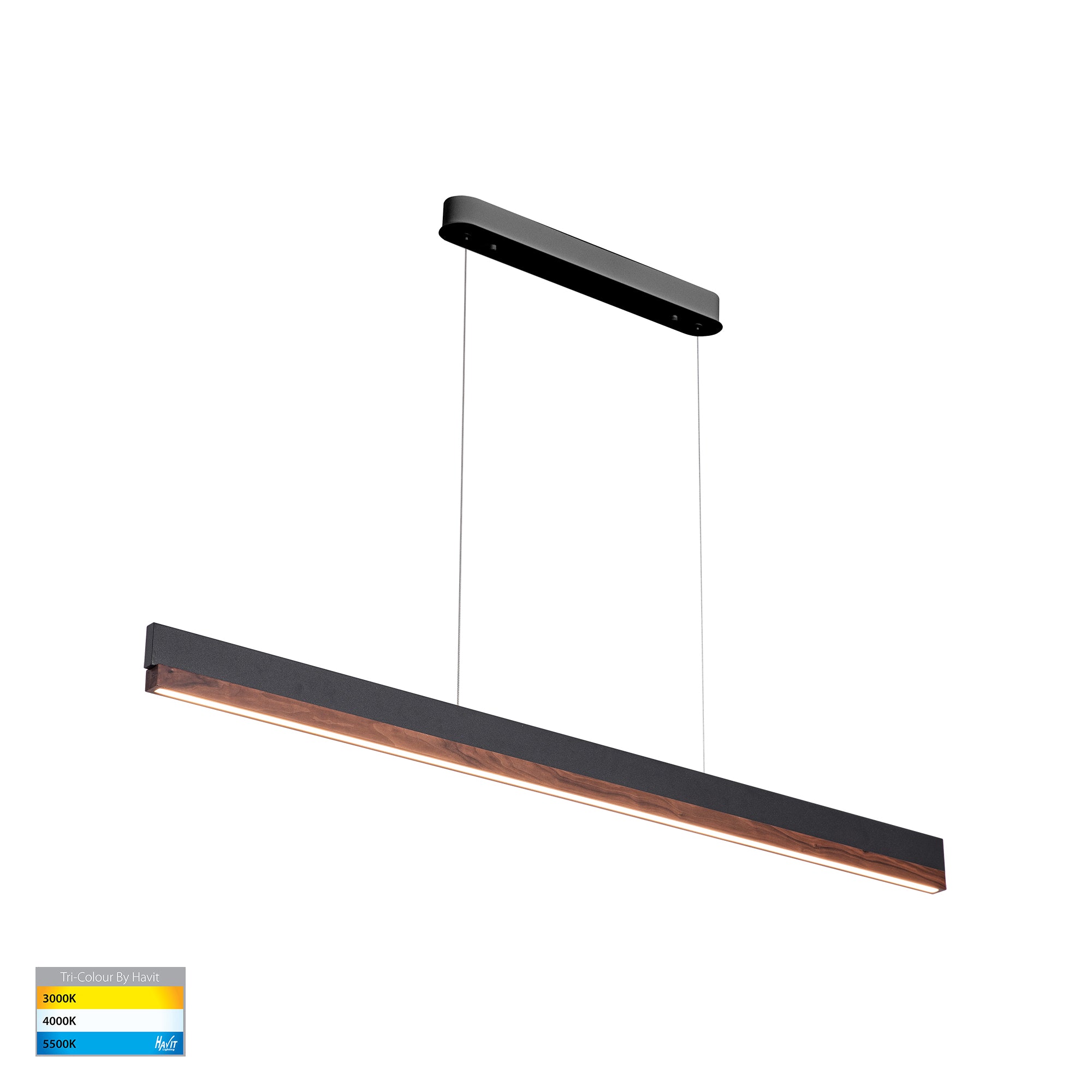 HV6015T-WALNUT - Egurra Walnut Timber 1200mm Linear Pendant