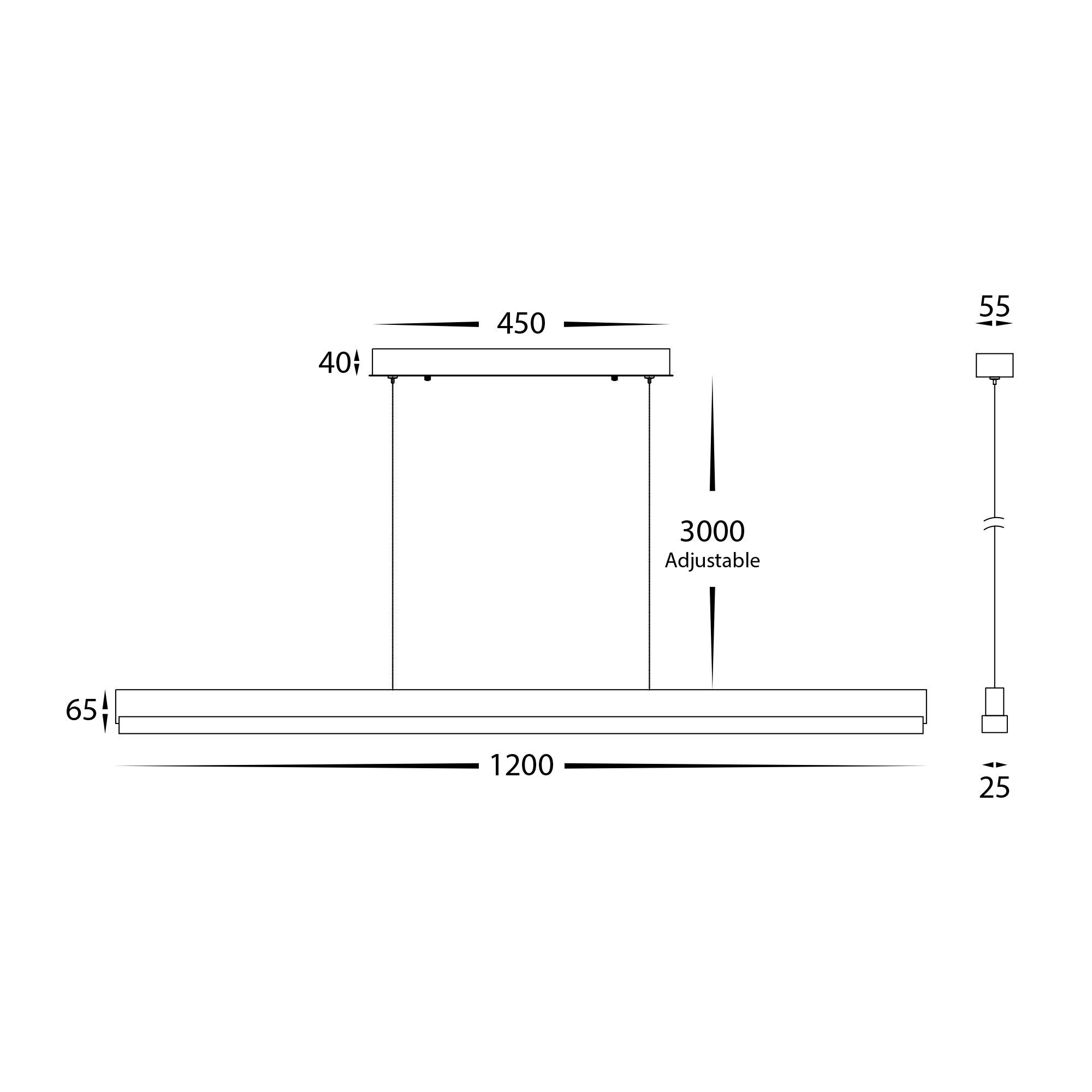 HV6015T-WALNUT - Egurra Walnut Timber 1200mm Linear Pendant