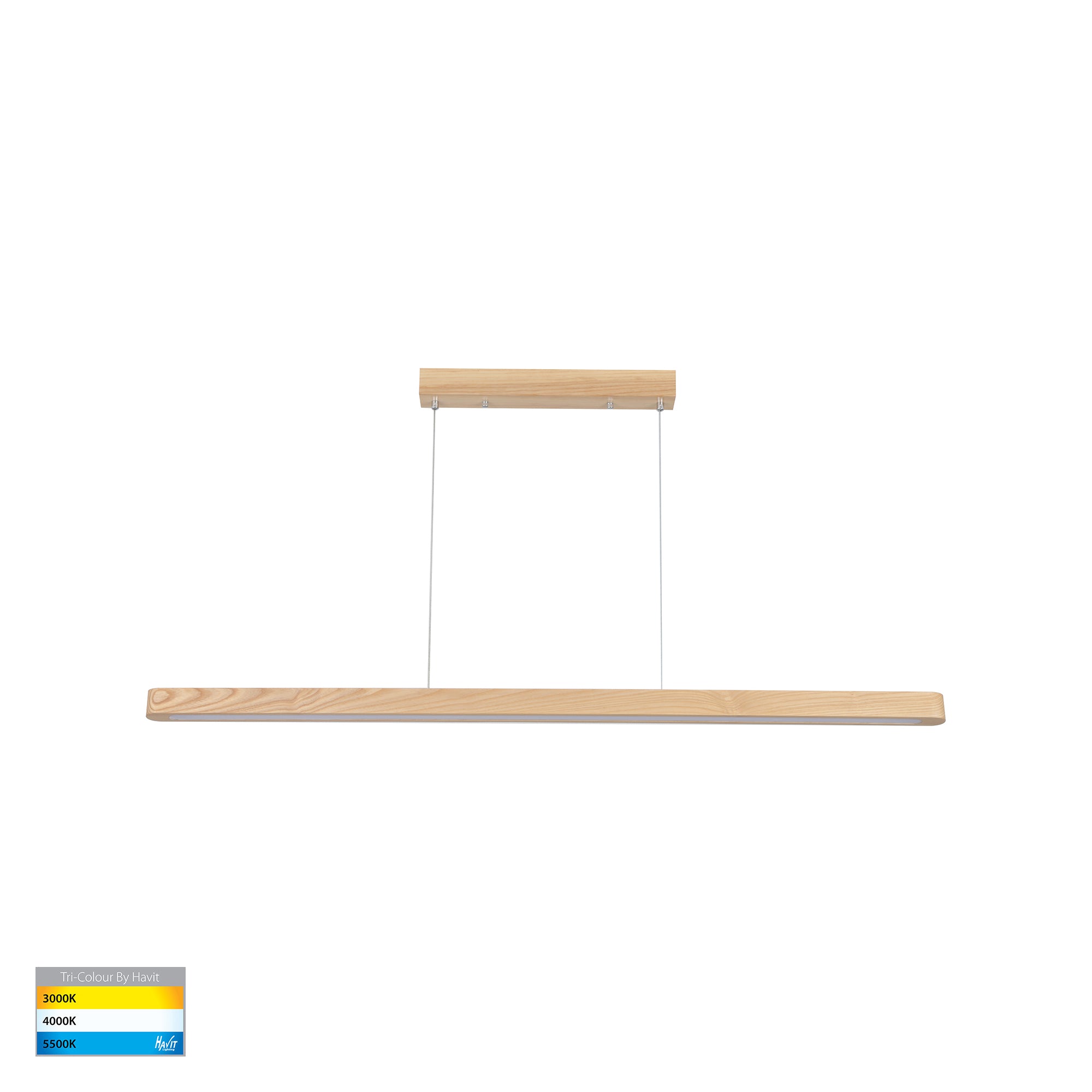 HV6018T-OAK - Madeira Oak Timber 1200mm Up & Down Linear Pendant