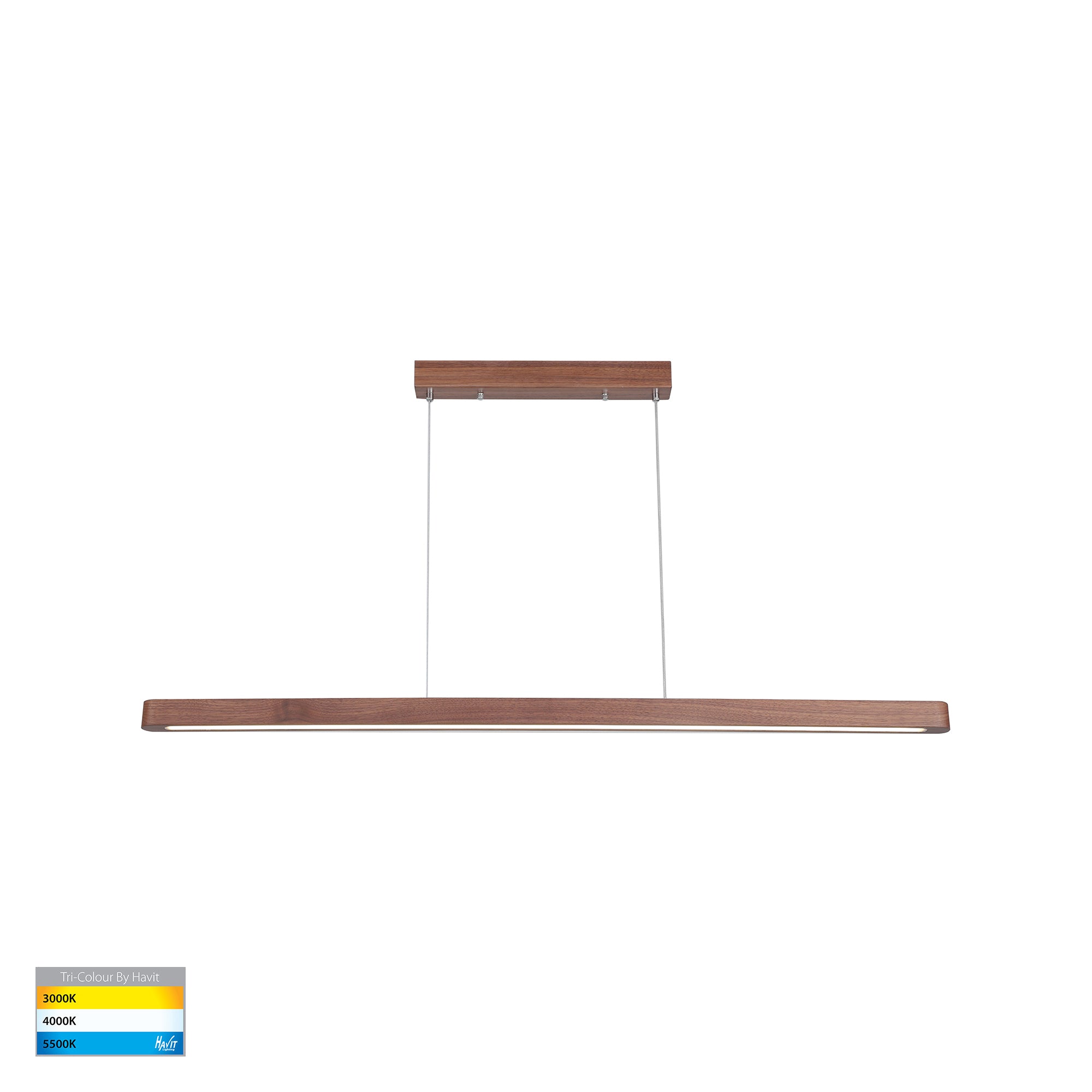 HV6018T-WALNUT - Madeira Walnut Timber 1200mm Up & Down Linear Pendant