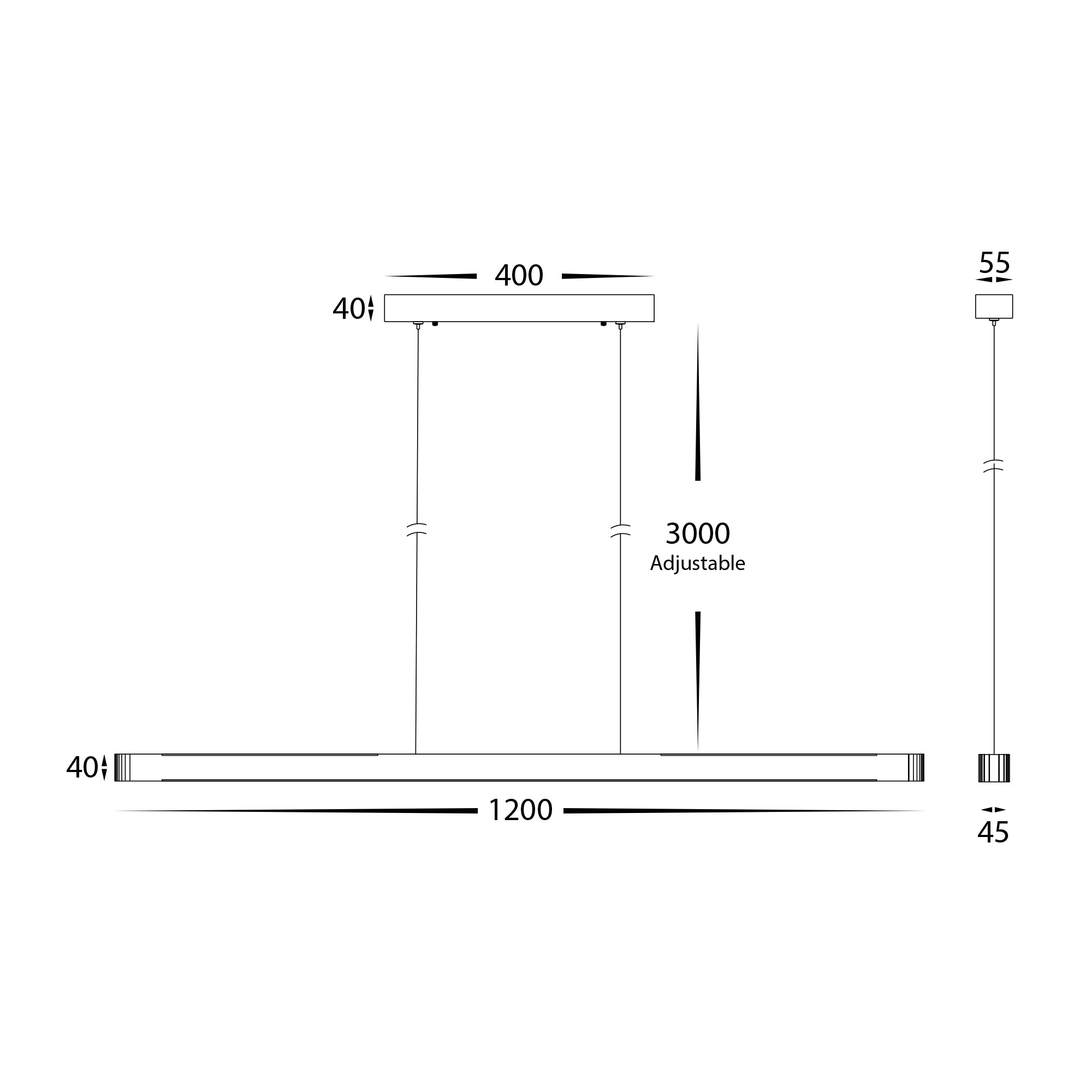 HV6018T-OAK - Madeira Oak Timber 1200mm Up & Down Linear Pendant