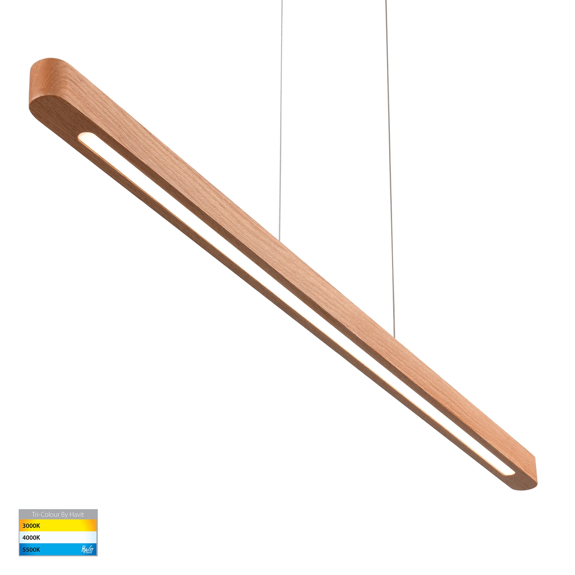 HV6020T-OAK - Madeira Oak Timber 1800mm Up & Down Linear Pendant