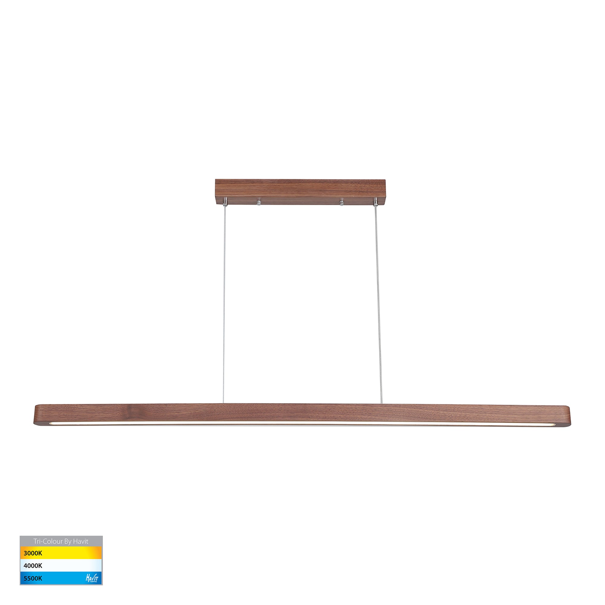 HV6020T-WALNUT - Madeira Walnut Timber 1800mm Up & Down Linear Pendant