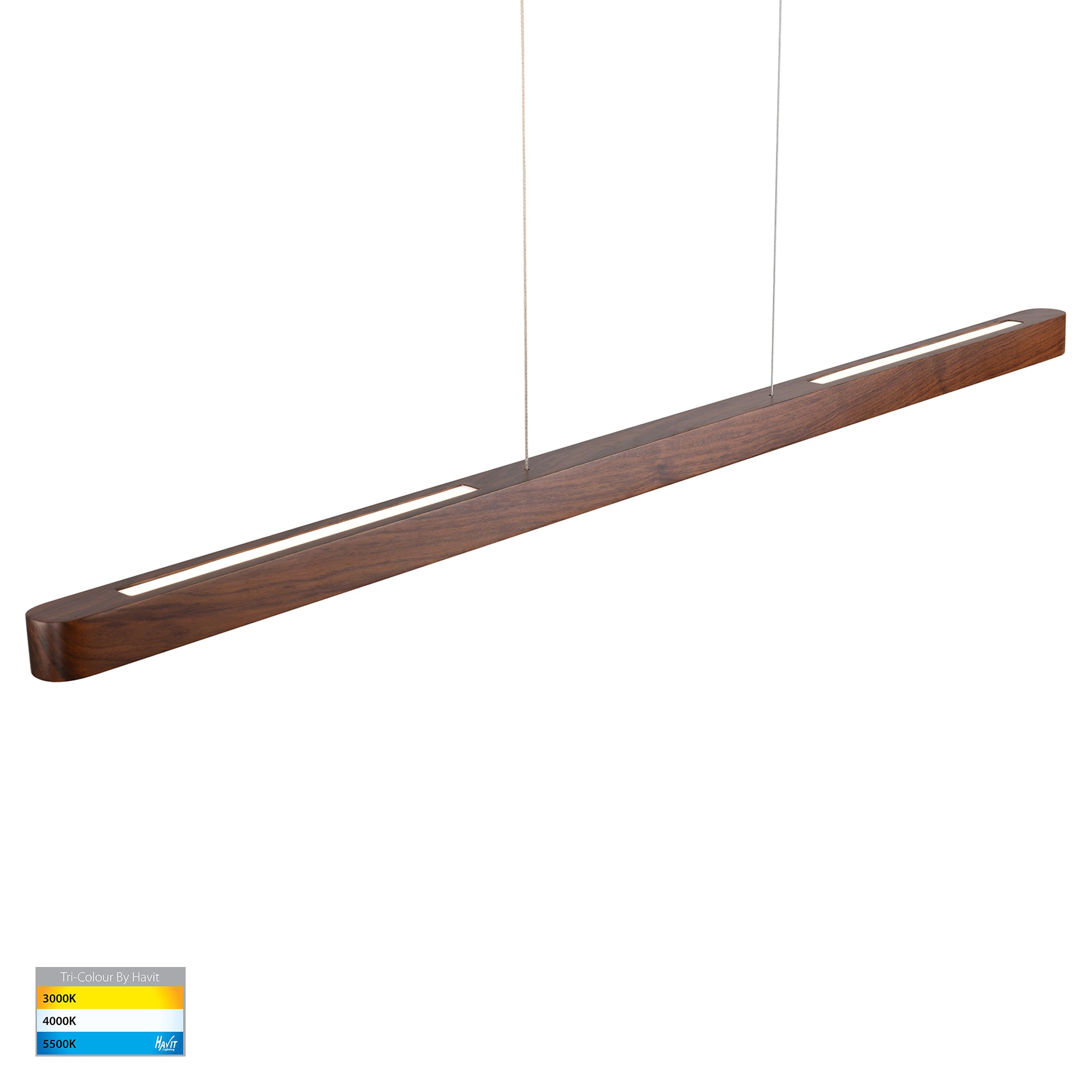 HV6020T-WALNUT - Madeira Walnut Timber 1800mm Up & Down Linear Pendant