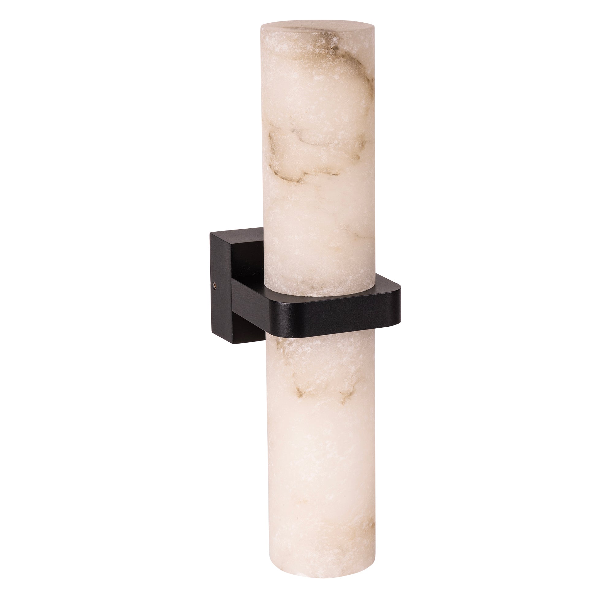 HV8079T-BLK - Albast Black Up & Down Wall Light with Alabaster Glass