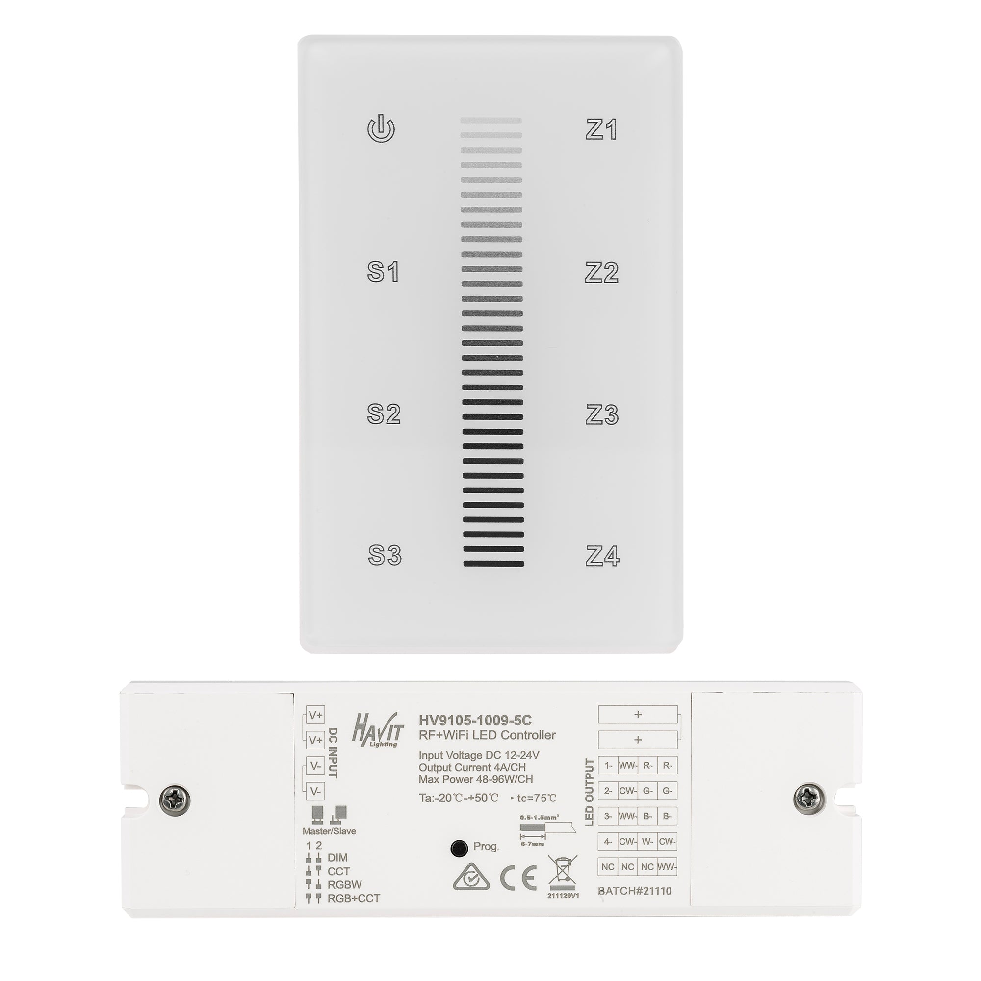 HV9101-2830A+5C - Single Colour Touch Panel + RF & WIFI Receiver