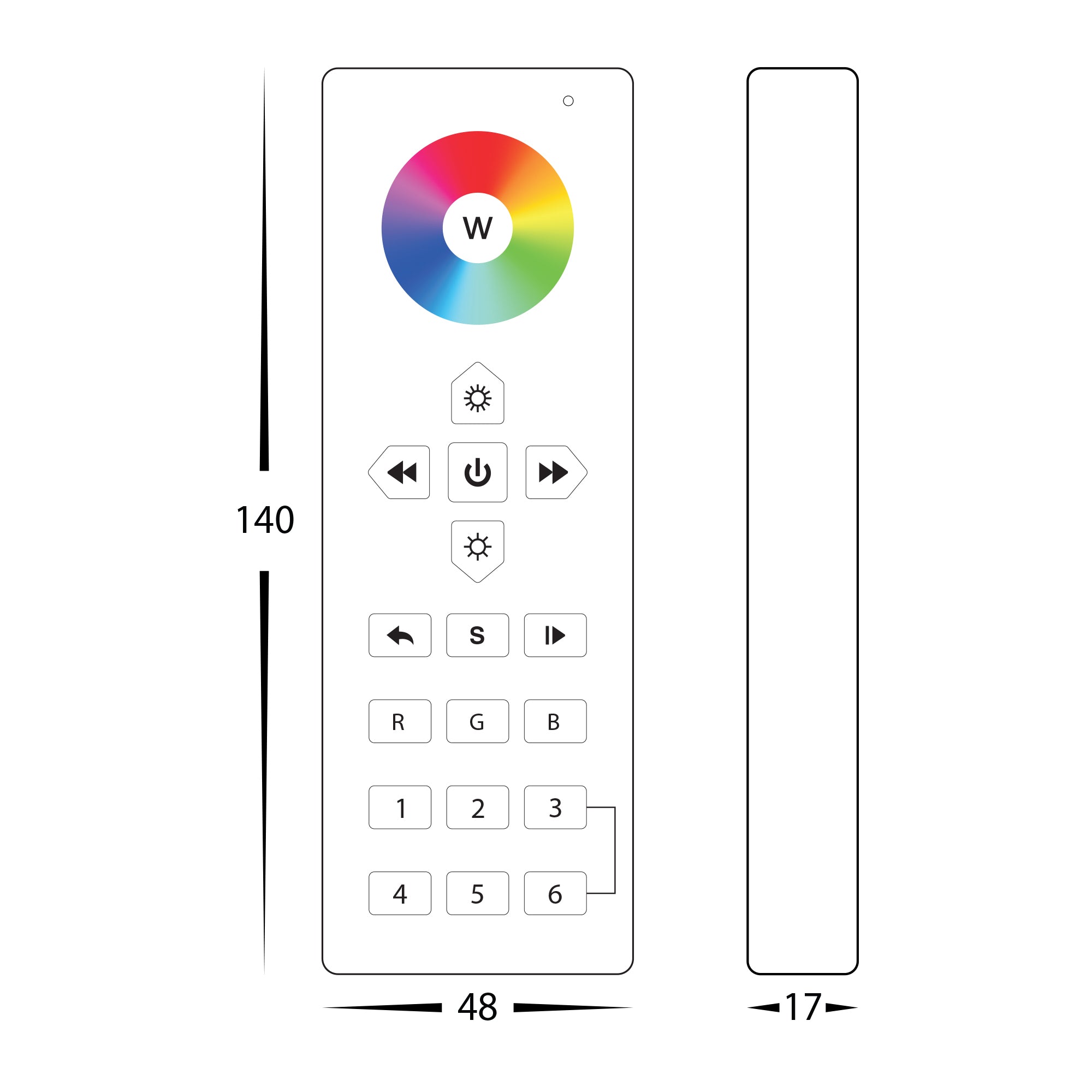 HV9102-2819RGBW+5C - RGBW Remote Controller + RF & WIFI Receiver