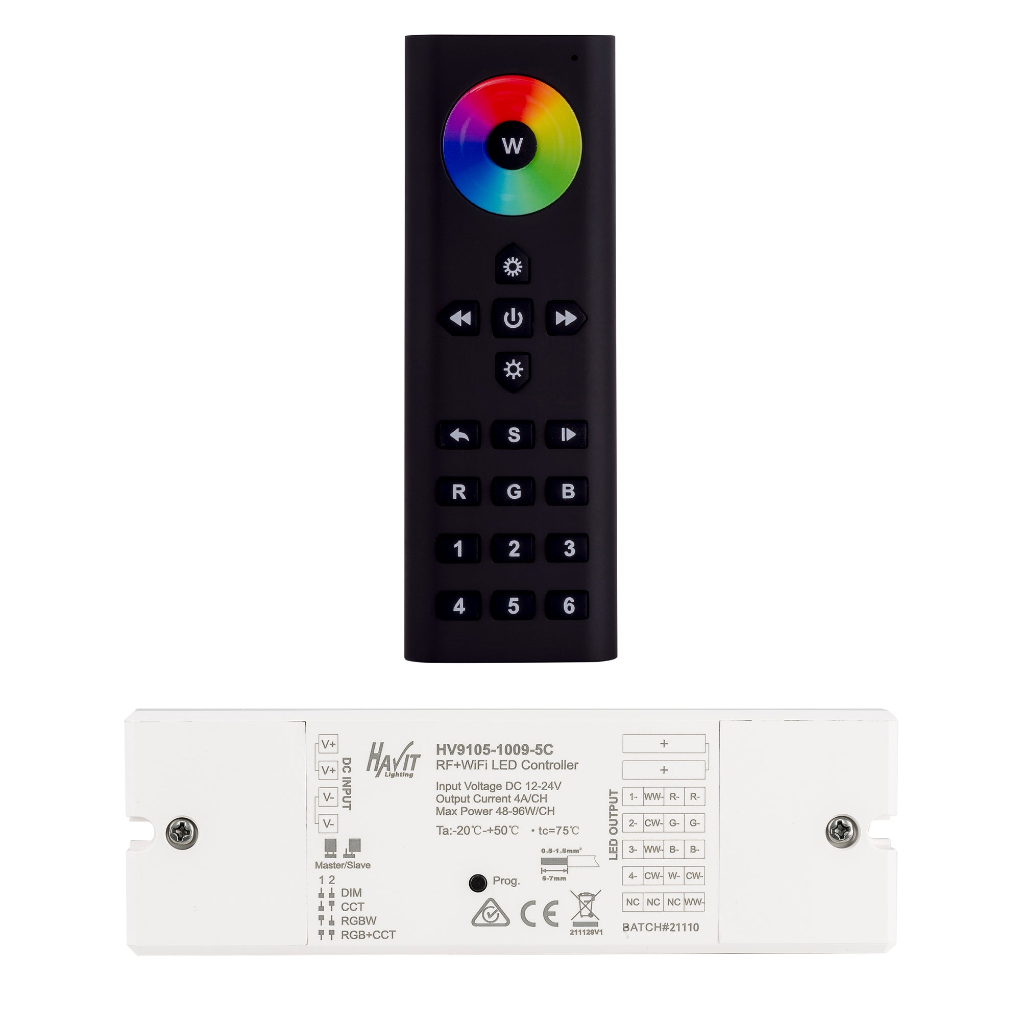 HV9102-2819RGBW+5C - RGBW Remote Controller + RF & WIFI Receiver