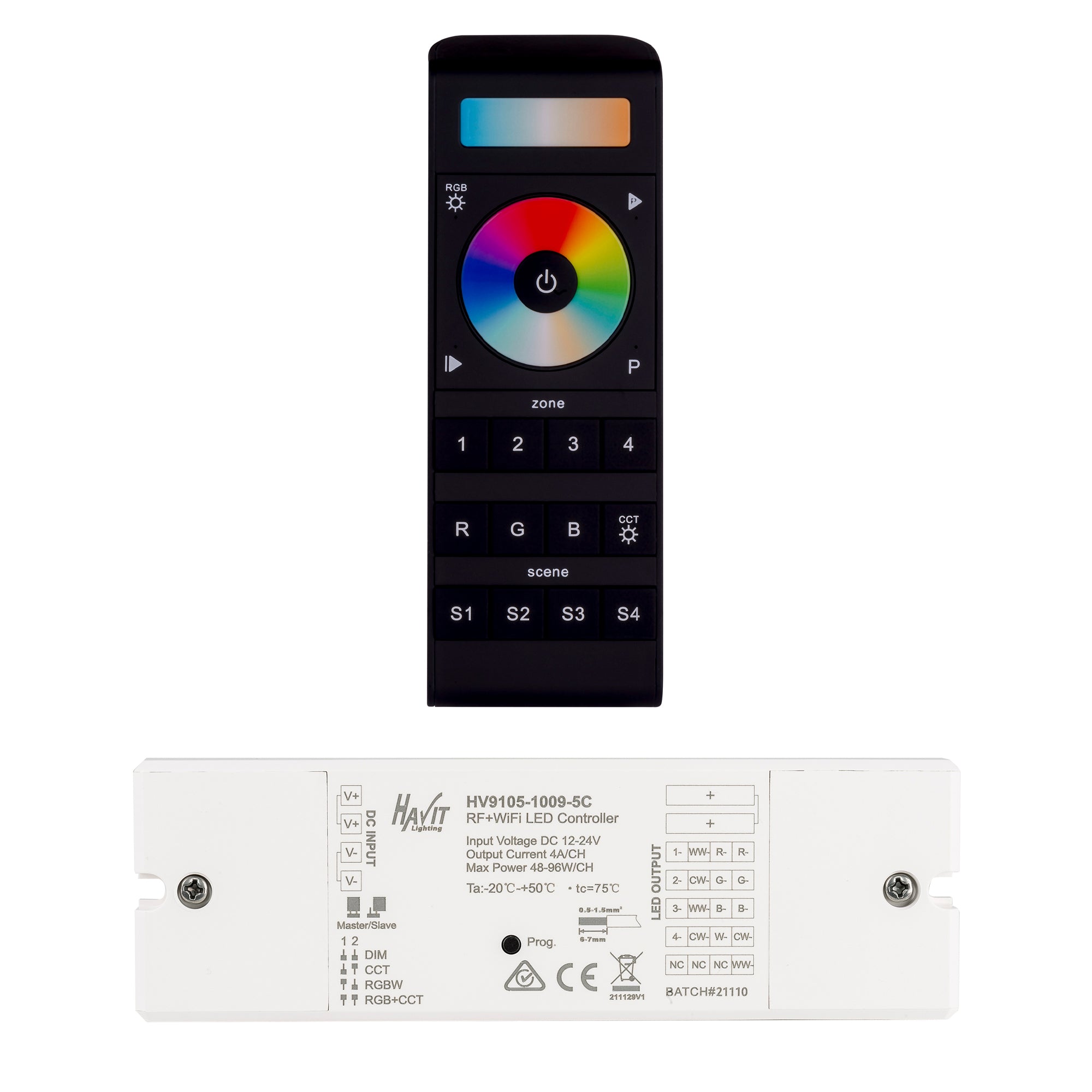 HV9102-2858Z4-5C+5C - RGBCW Remote Controller + RF & WIFI Receiver