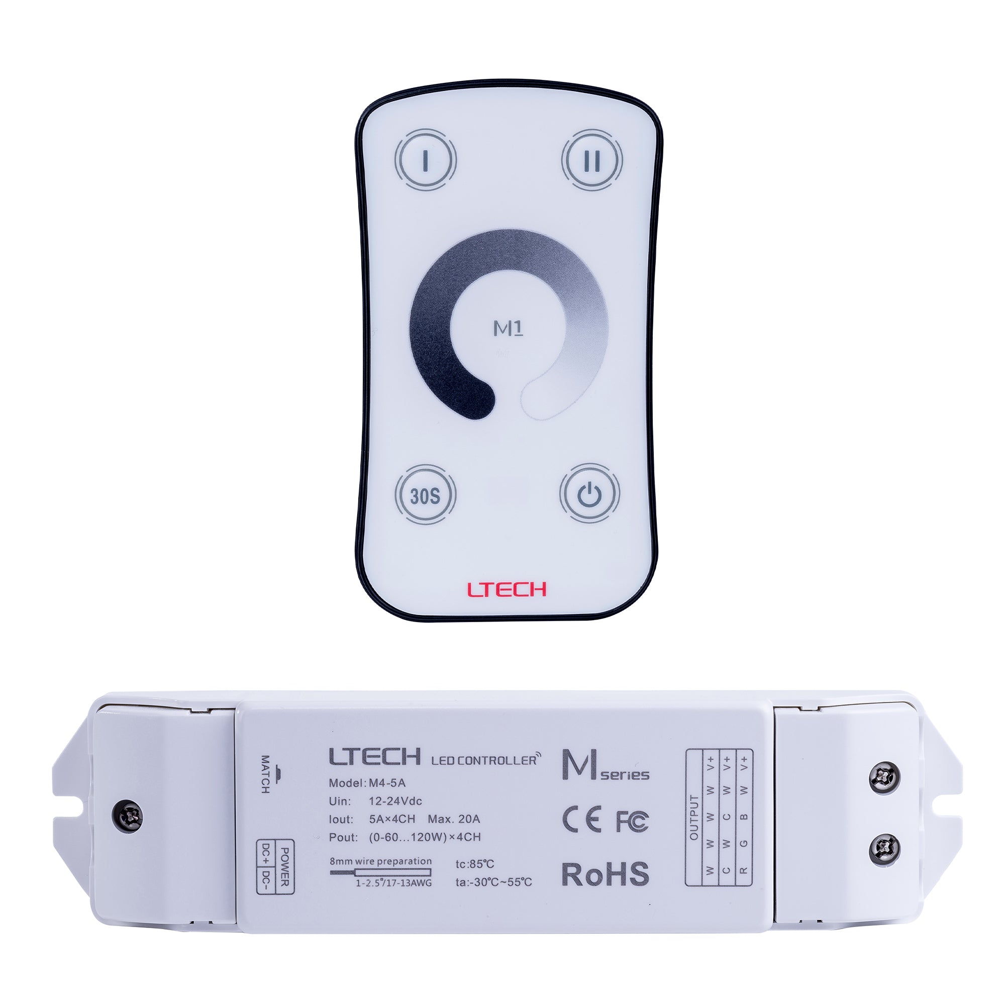 HV9102-M1+M4-5A - Single Colour LED Strip Remote Controller