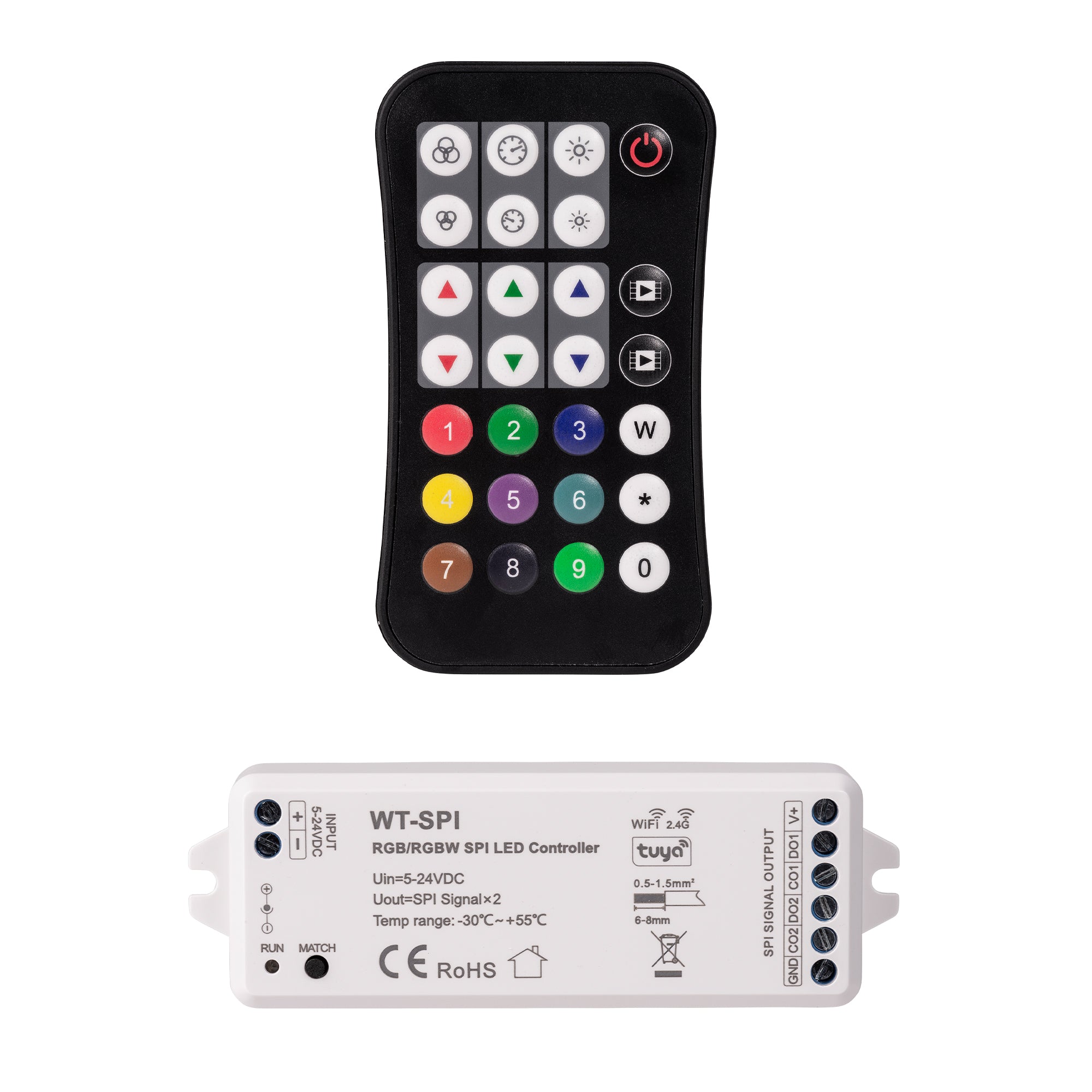 HV9102-SPI-R9-2CH - RGB SPI Remote Controller + WIFI/RF Receiver
