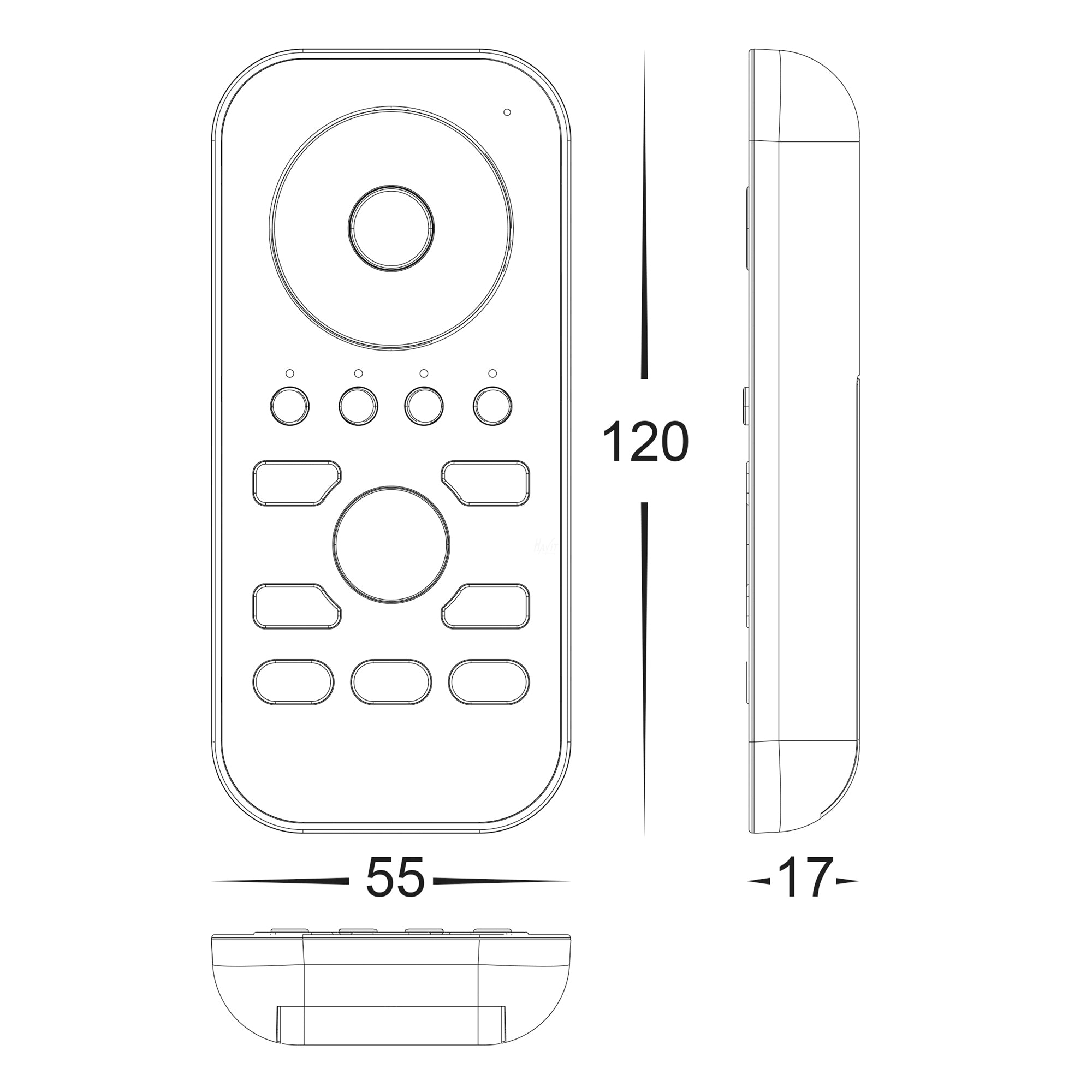 HV9102-ZB-RGBW+5C - RGB or RGBW Remote Controller + Zigbee Receiver