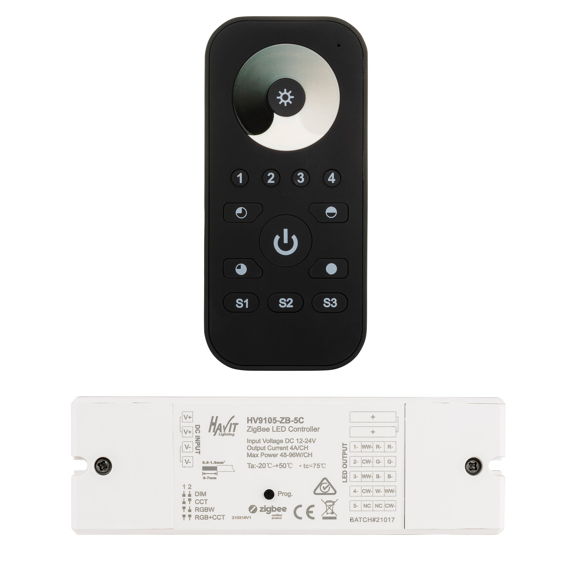 HV9102-ZB-SC+5C - Single Colour Remote Controller + Zigbee Receiver