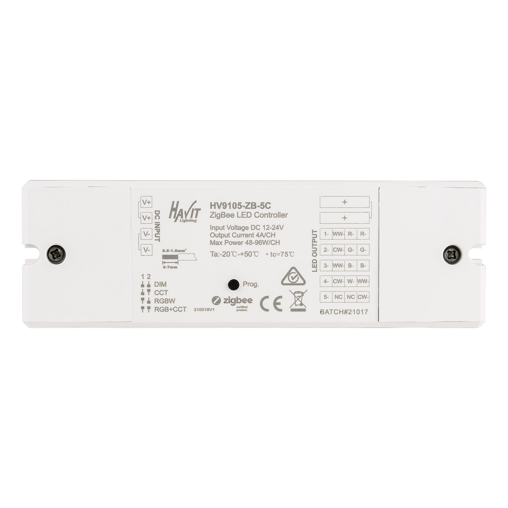 HV9101-ZB-RGBW+5C - RGBW Touch Panel + Zigbee Receiver
