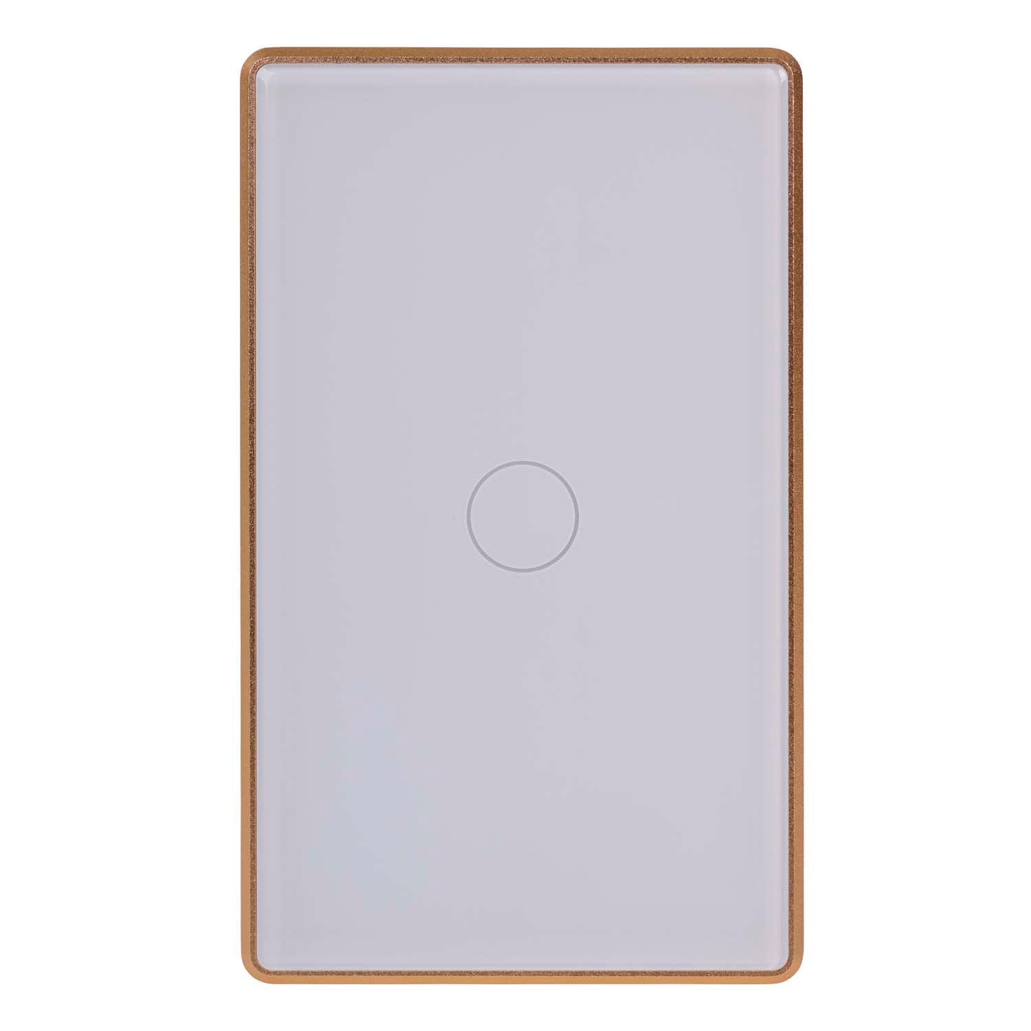 HV9120-1 - Wifi Single Gang White with Gold Trim Wall Switch