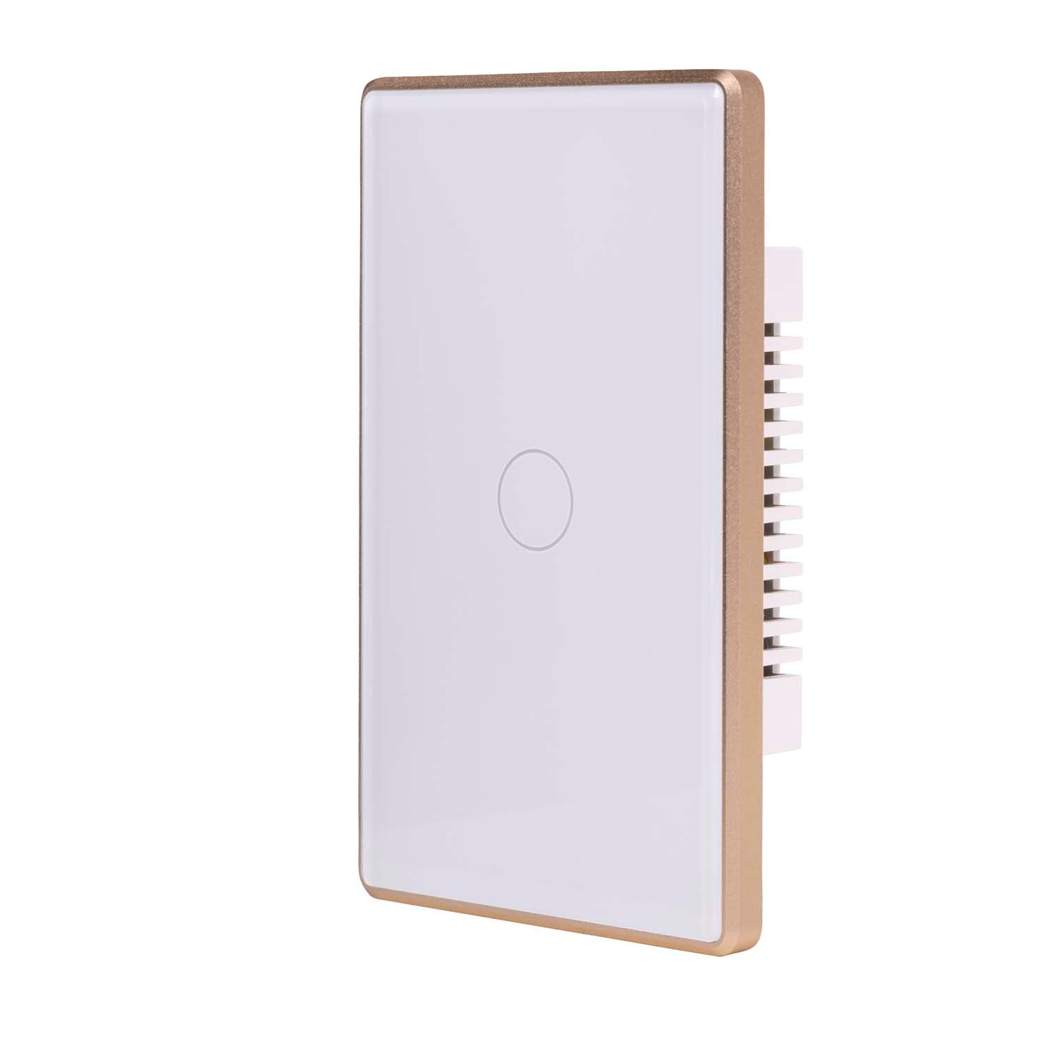 HV9120-1 - Wifi Single Gang White with Gold Trim Wall Switch