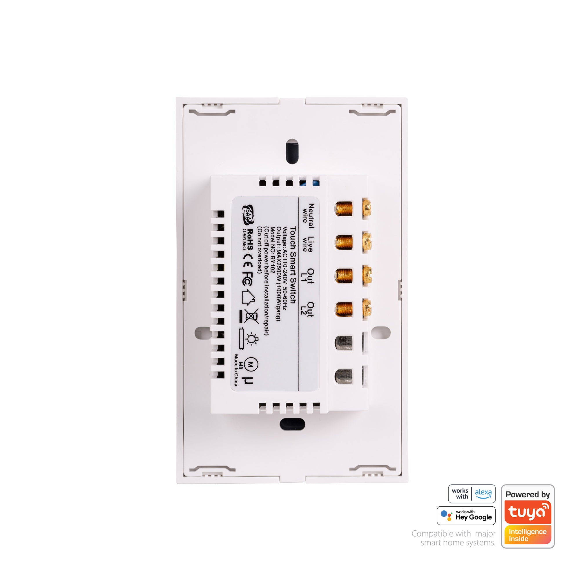 HV9110-2 - Wifi Two Gang White Wall Switch