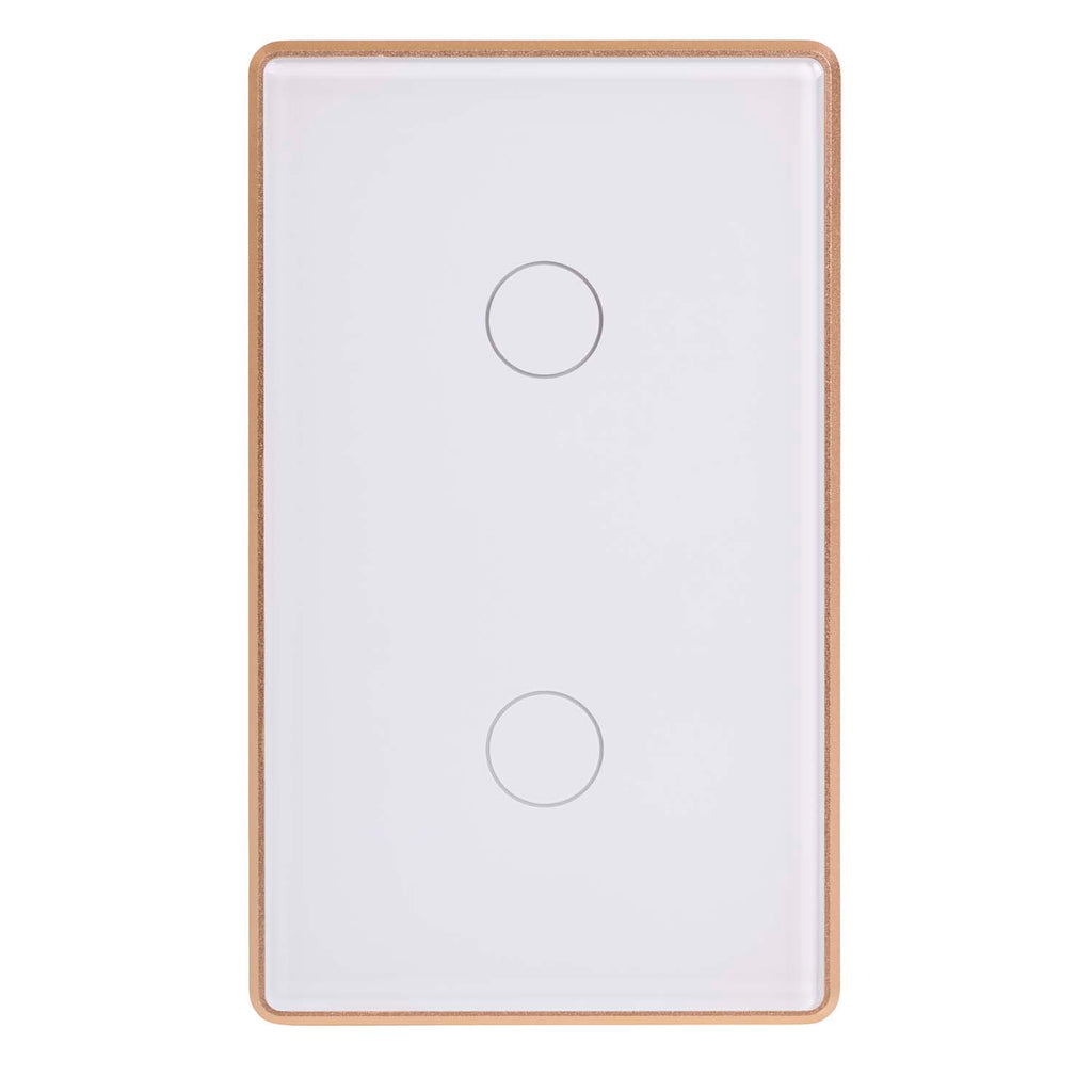 HV9120-2 - Wifi 2 Gang White with Gold Trim Wall Switch