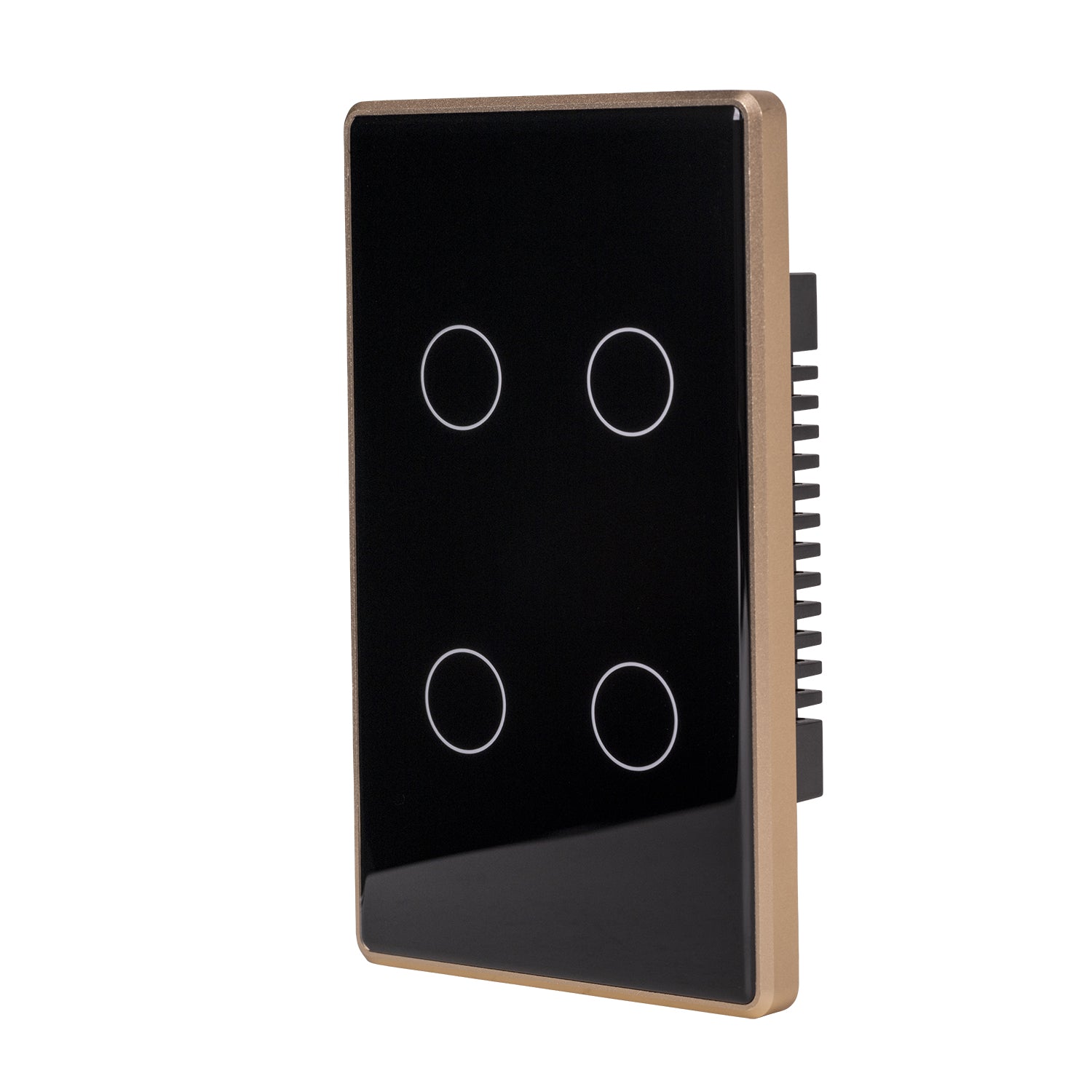 HV9220-4 - Wifi 4 Gang Black with Gold Trim Wall Switch