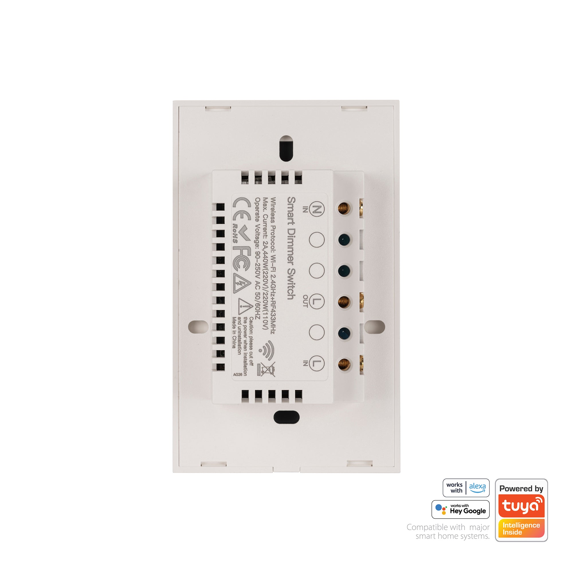 HV9111 - Wifi Single Gang White Dimmer Wall Switch