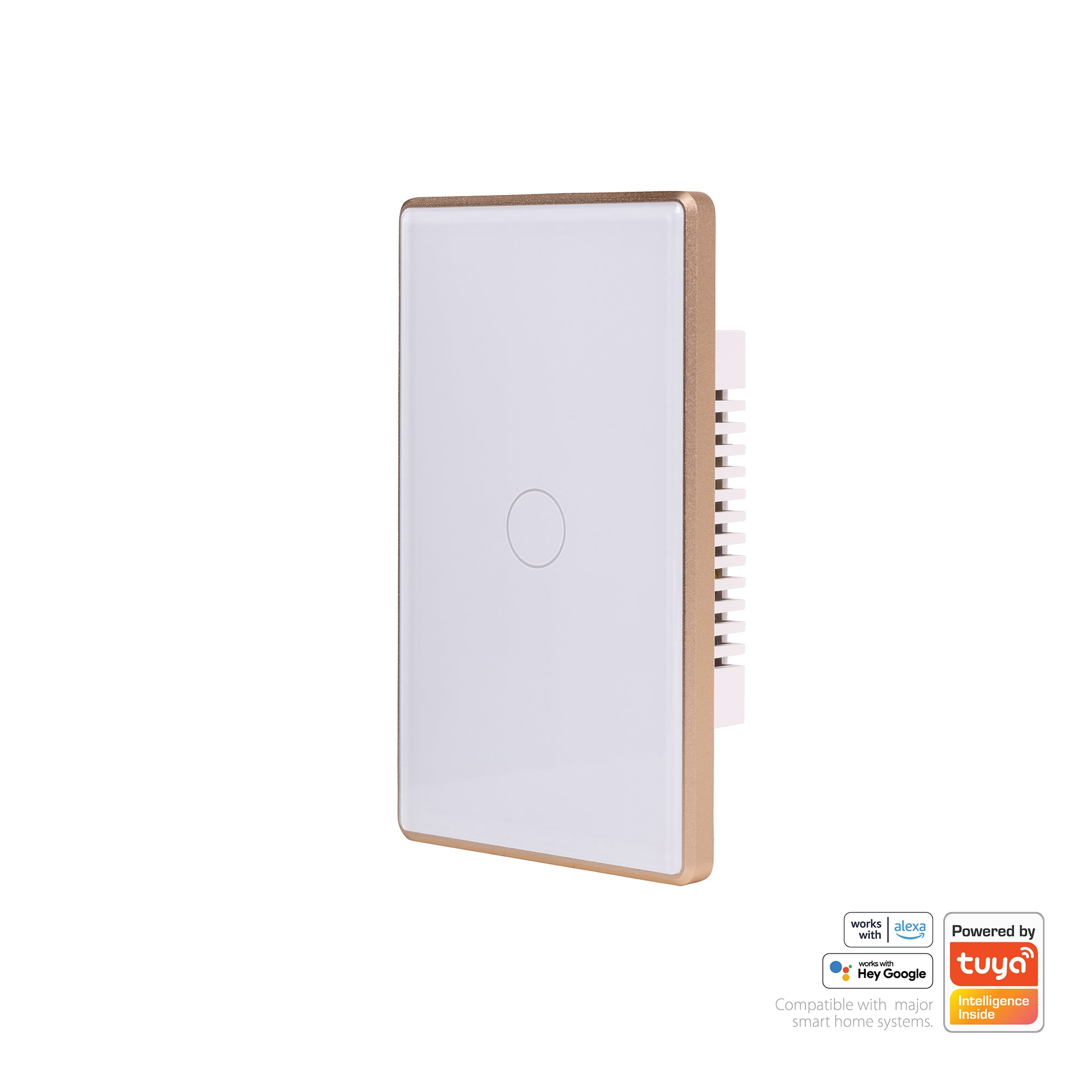 HV9120-1 - Wifi Single Gang White with Gold Trim Wall Switch