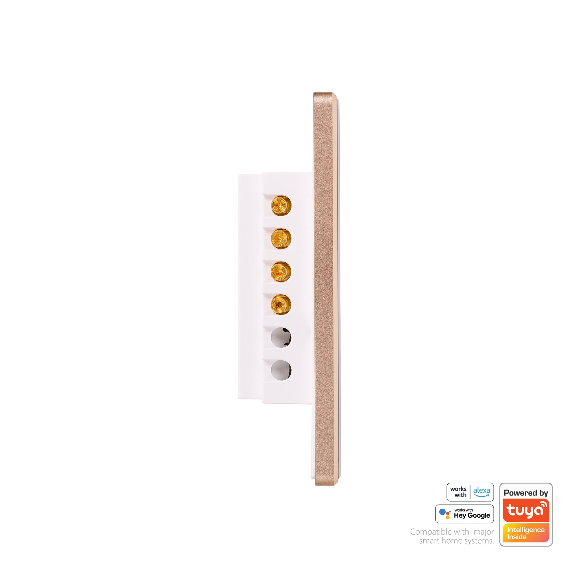 HV9120-2 - Wifi 2 Gang White with Gold Trim Wall Switch