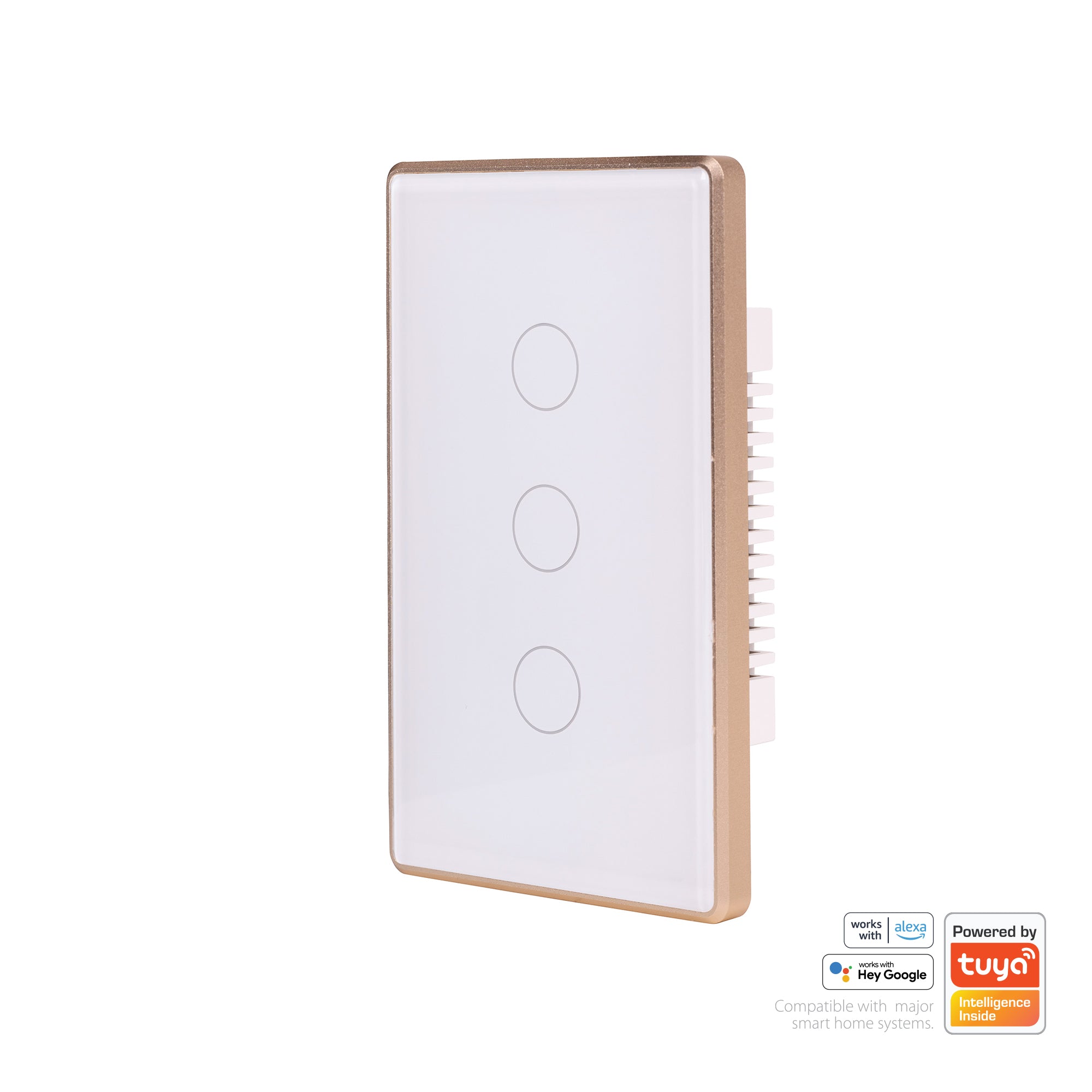 HV9120-3 - Wifi 3 Gang White with Gold Trim Wall Switch