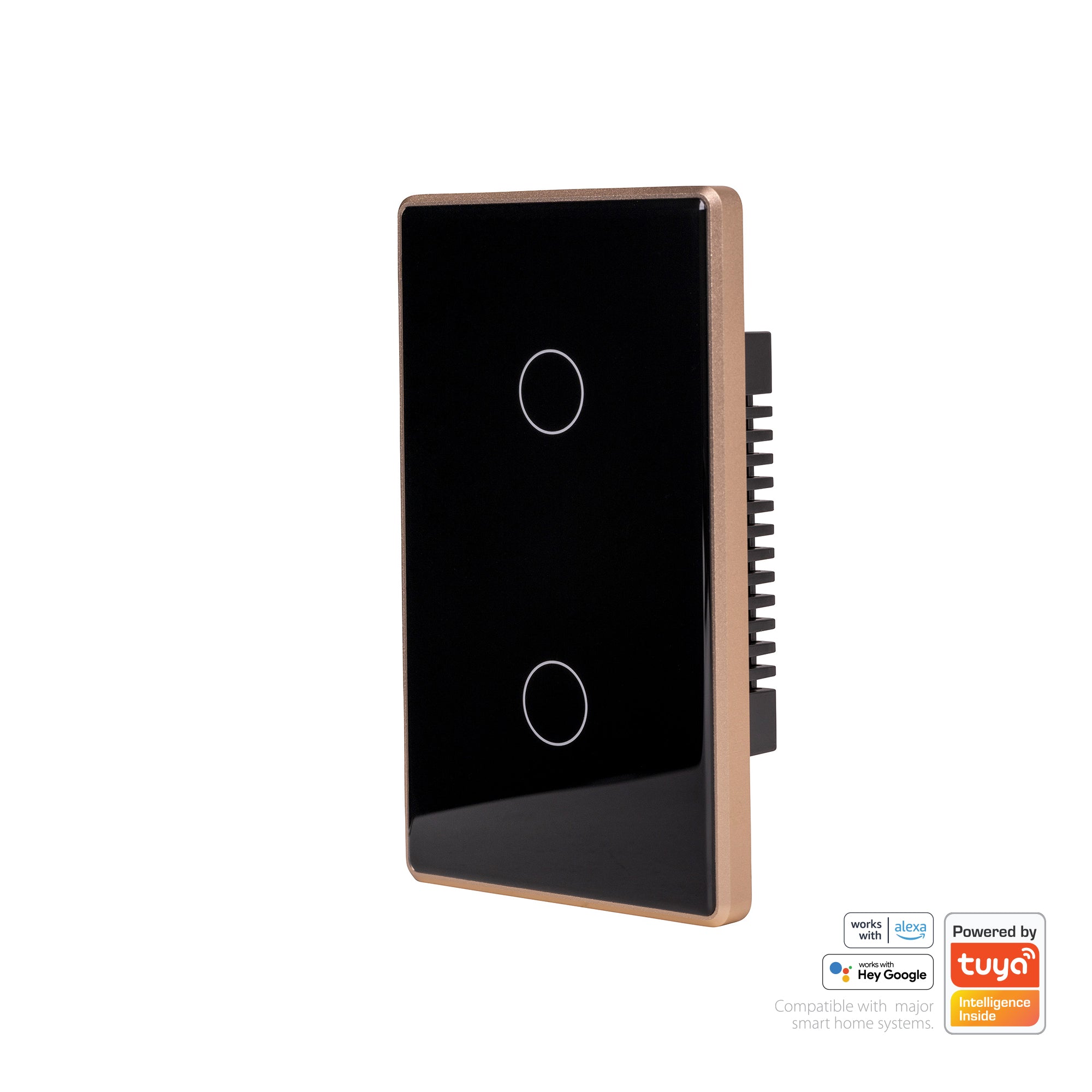 HV9220-2 - Wifi 2 Gang Black with Gold Trim Wall Switch