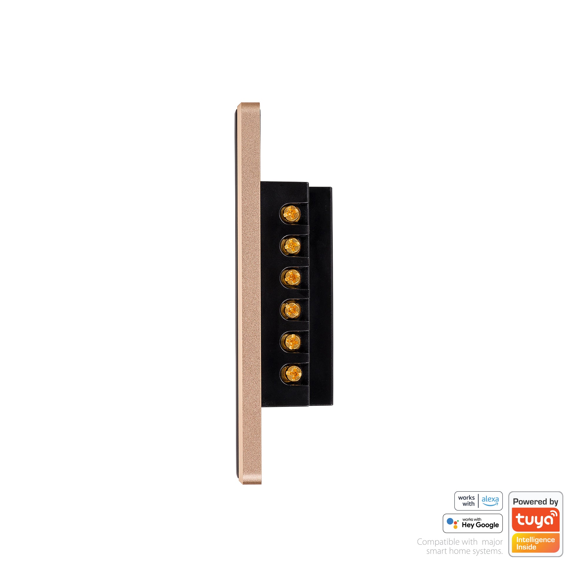 HV9220-4 - Wifi 4 Gang Black with Gold Trim Wall Switch