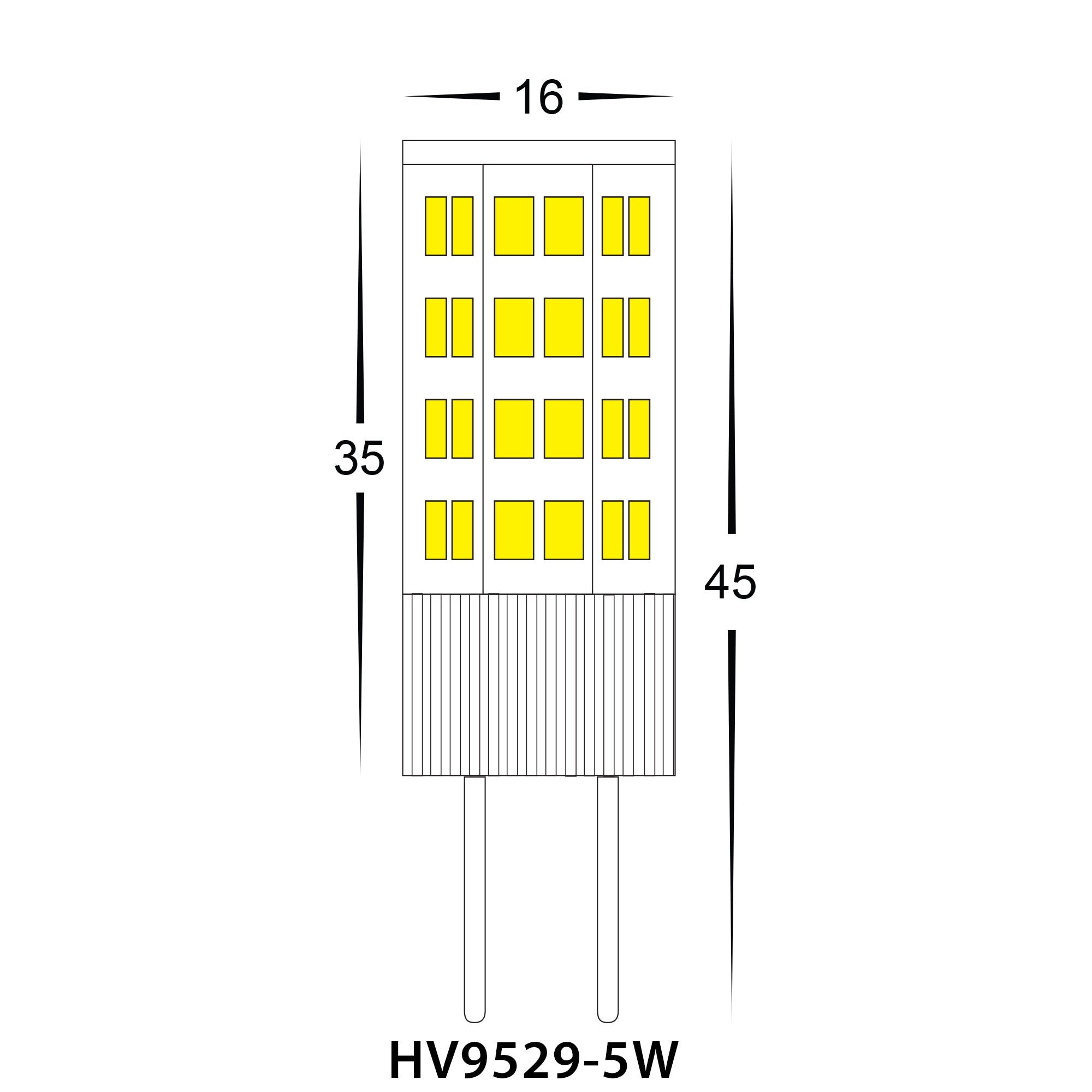 HV9523-5W-HV9529-5W - 5w G4 12v DC LED Bi Pin Globe