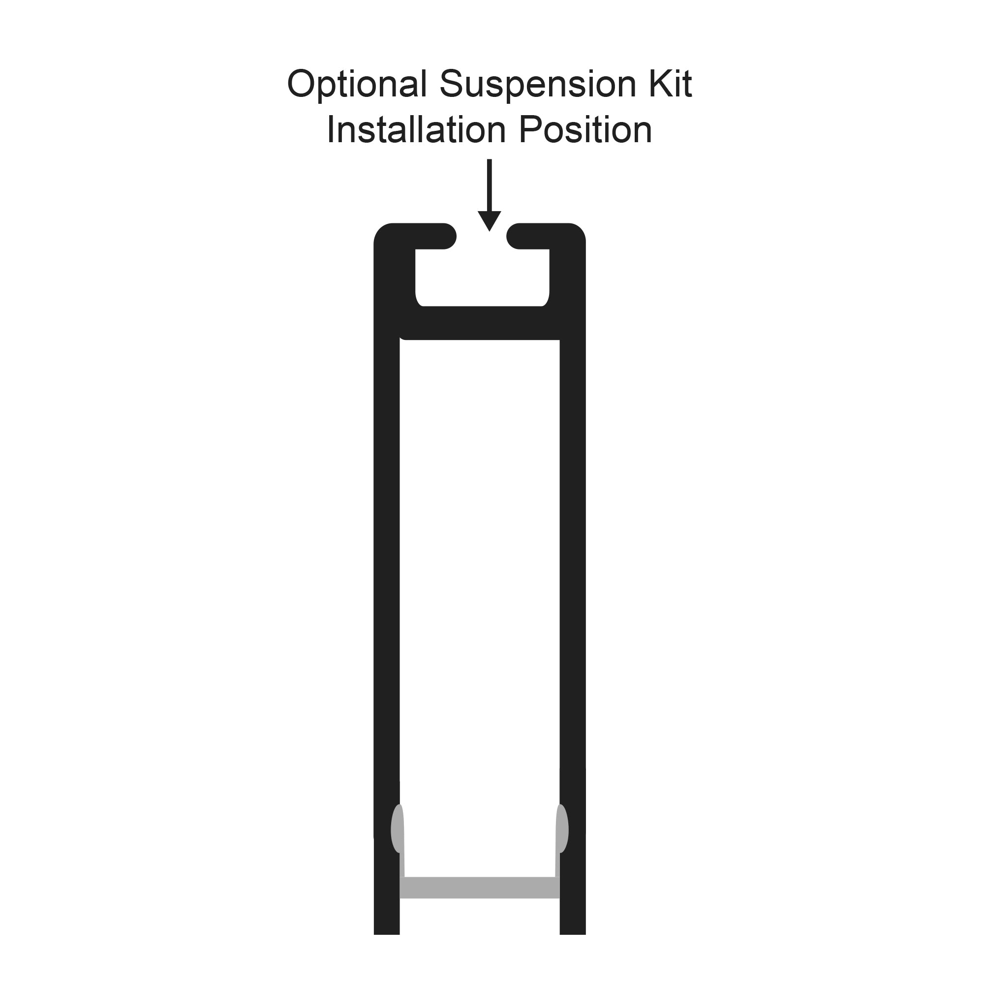 HV9693-1045-WHT - Suspended White Aluminium Profile