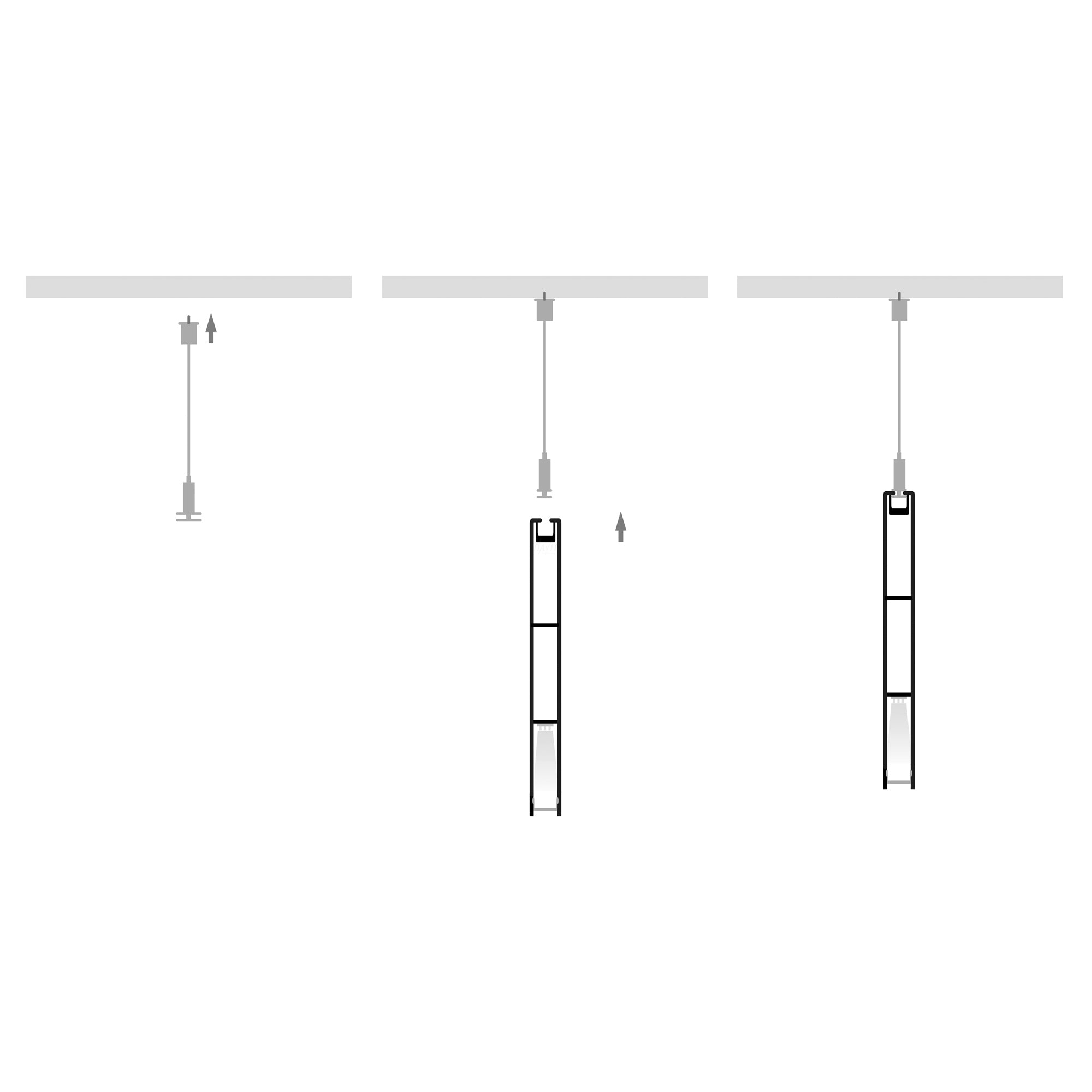 HV9693-1089-WHT - Suspended White Aluminium Profile