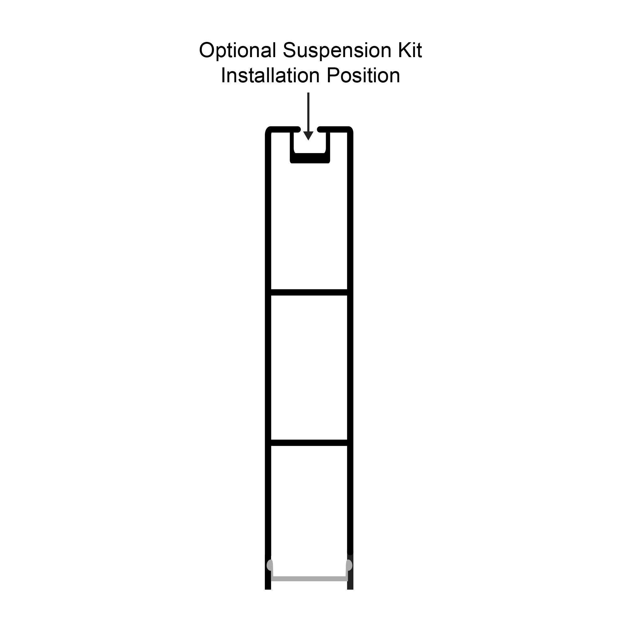 HV9693-1896-BLK - Suspended Black Aluminium Profile
