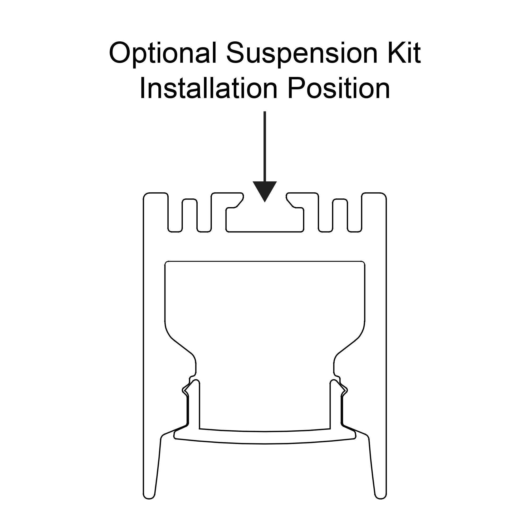 HV9693-2025-BLK - Suspended or Surface Mounted Black Aluminium Profile
