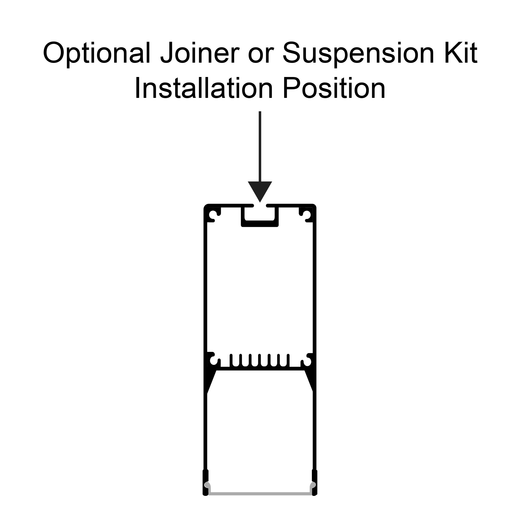 HV9693-2070-WHT - Suspended White Aluminium Profile