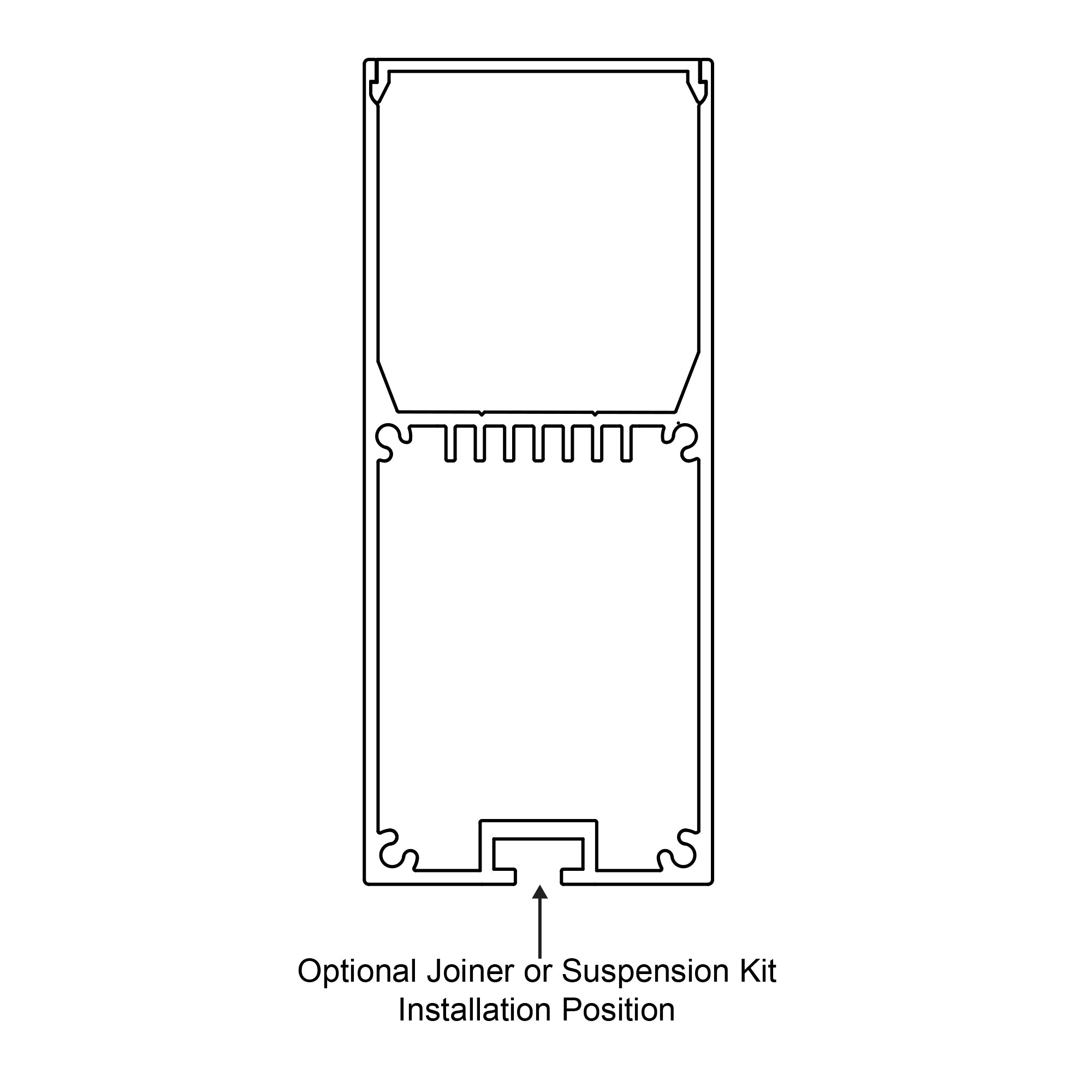 HV9693-3890-WHT - White Deep Square Aluminium Profile