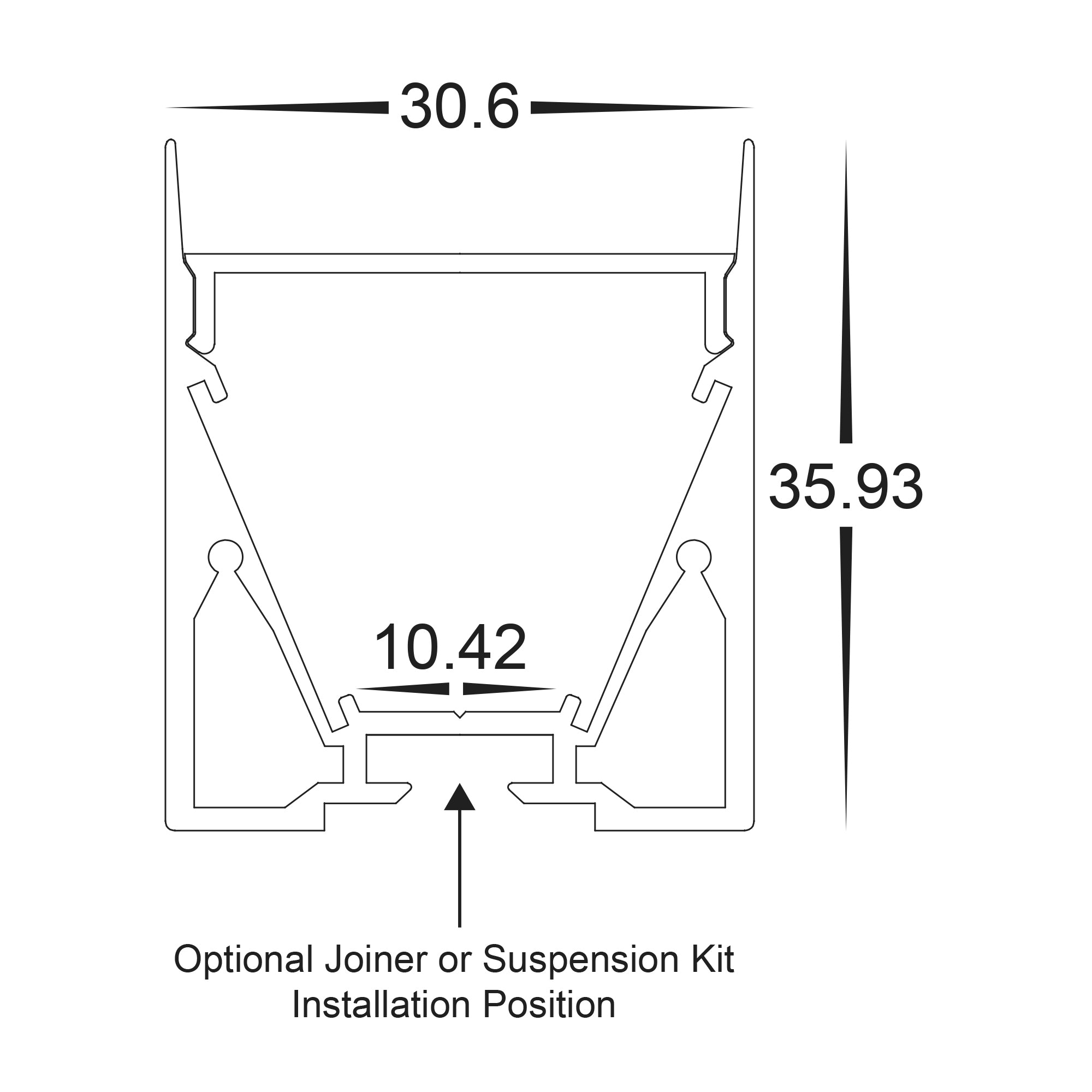HV9693-3136-WHT - Deep Square Aluminium Profile