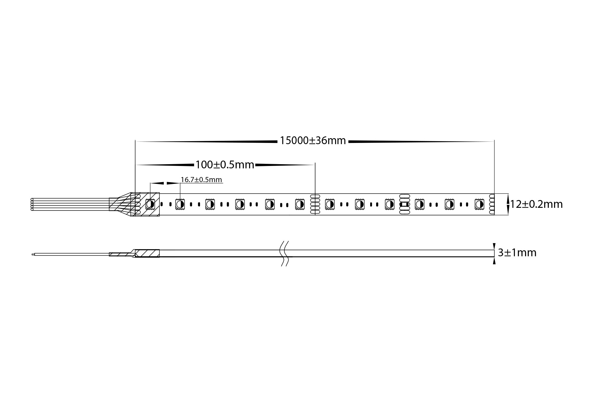 HV9753-IP54-60-RGBW - 11w IP54 RGBW Long Run LED Strip