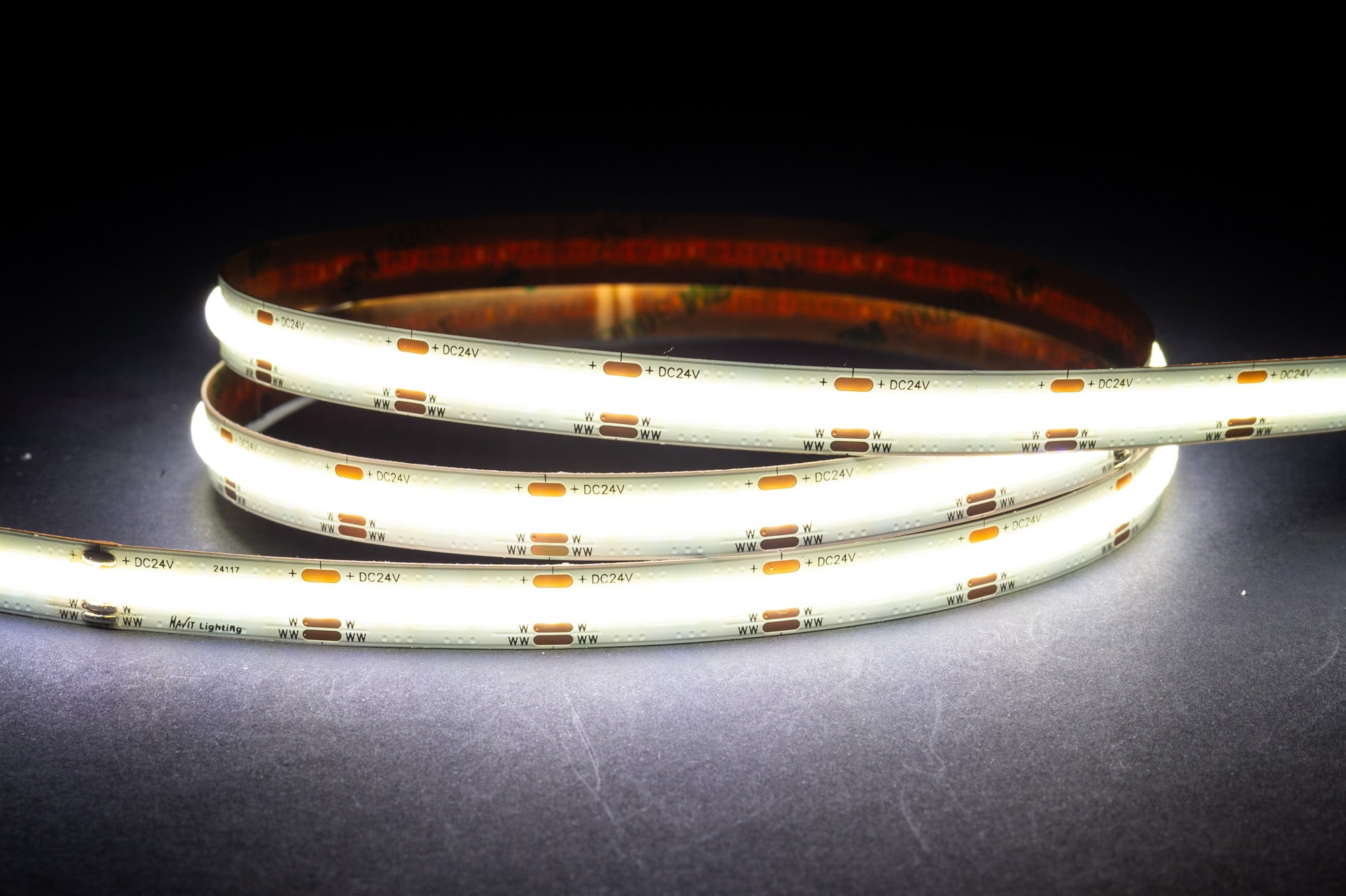 HV9761-IP20-608-CT - 14.4w IP20 24v DC CT COB Dotless LED Strip