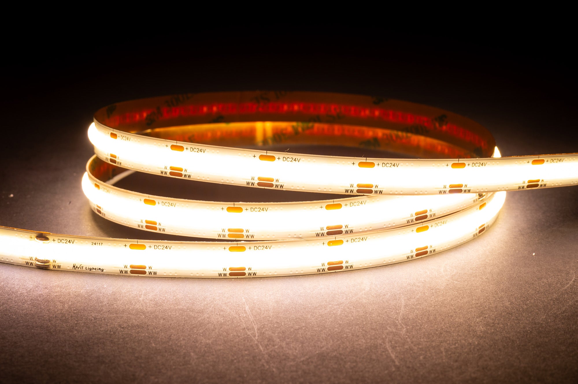 HV9761-IP20-608-CT - 14.4w IP20 24v DC CT COB Dotless LED Strip