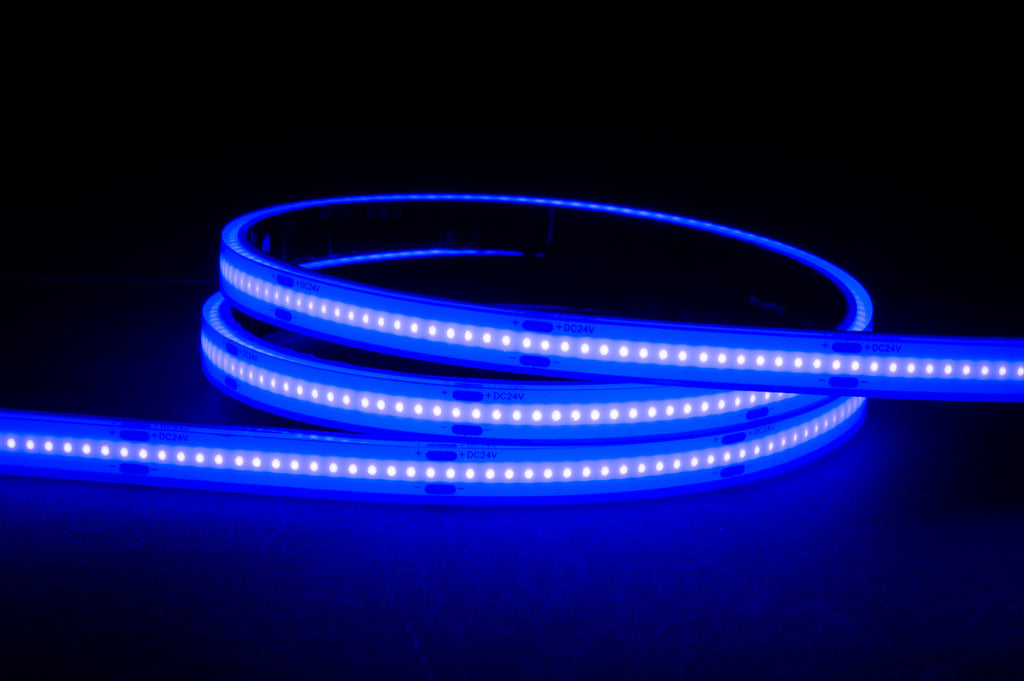 HV9761-IP67-320-B - 9.6w IP67 24v DC Blue COB Dotless LED Strip