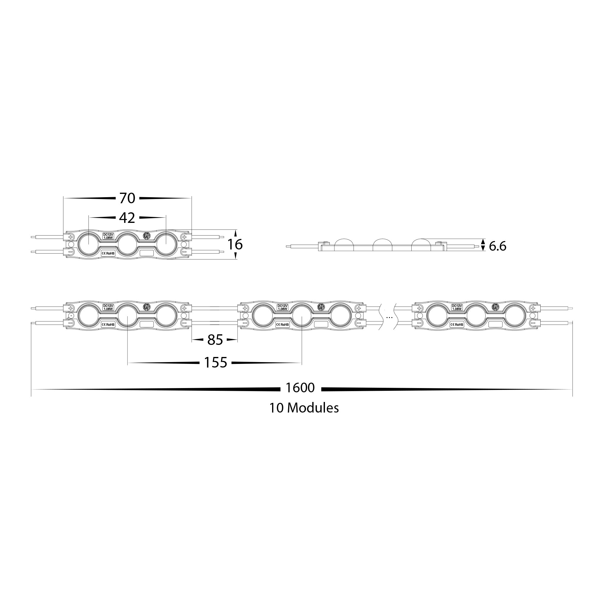 HV9794-IP65-4K - 0.72w IP65 12v DC Signage Modules 4000K