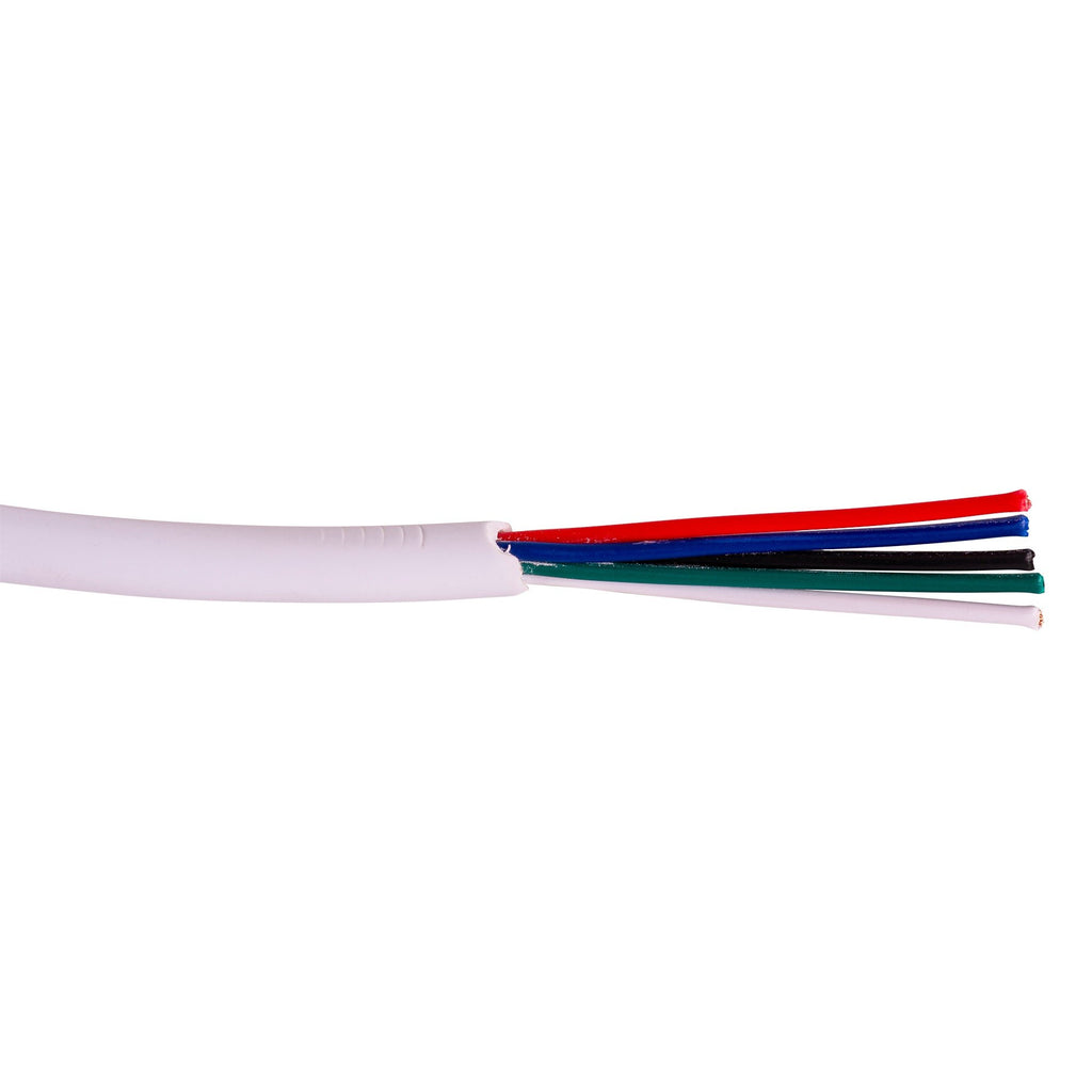 HV9992 - 5 Core RGBC or RGBW cable with White Outer Sheathing