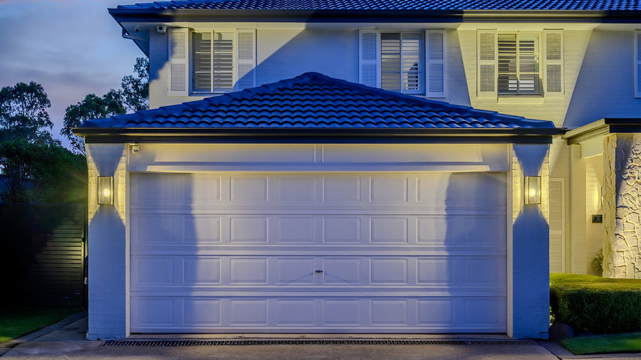 Bayside Wall Lights on Garage Front Facade