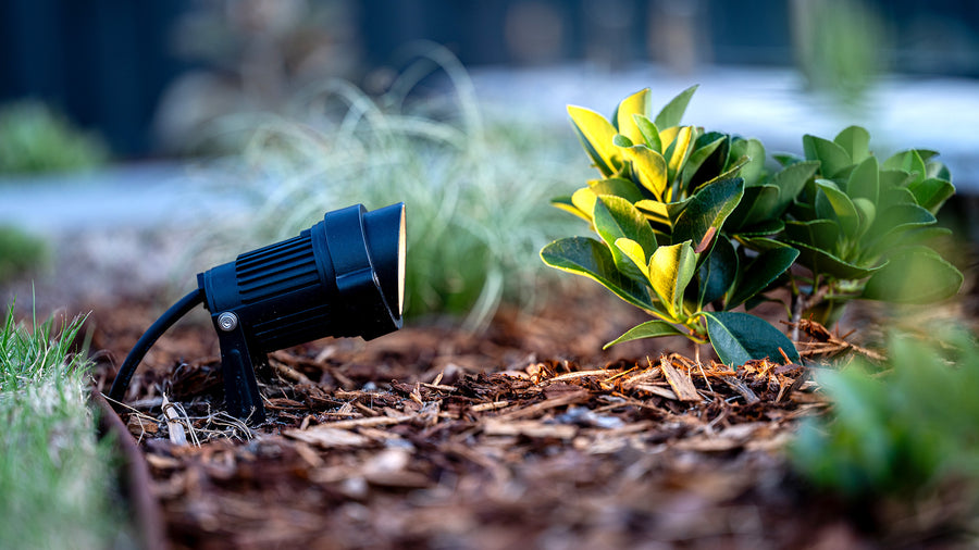 HV1428 Tivah Garden Spike Light Close Up in Garden Bed