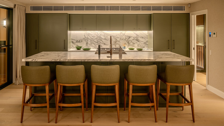 Concealed LED Strip Lighting in Modern Marble Kitchen
