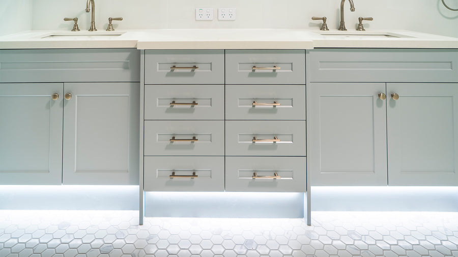 LED Strip Lighting Under Bathroom Vanity Cabinets