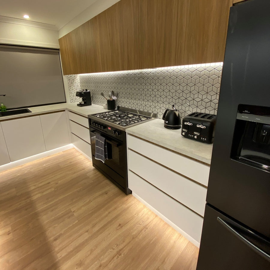 LED Strip Lighting Under Kitchen Cabinets and Kickboards