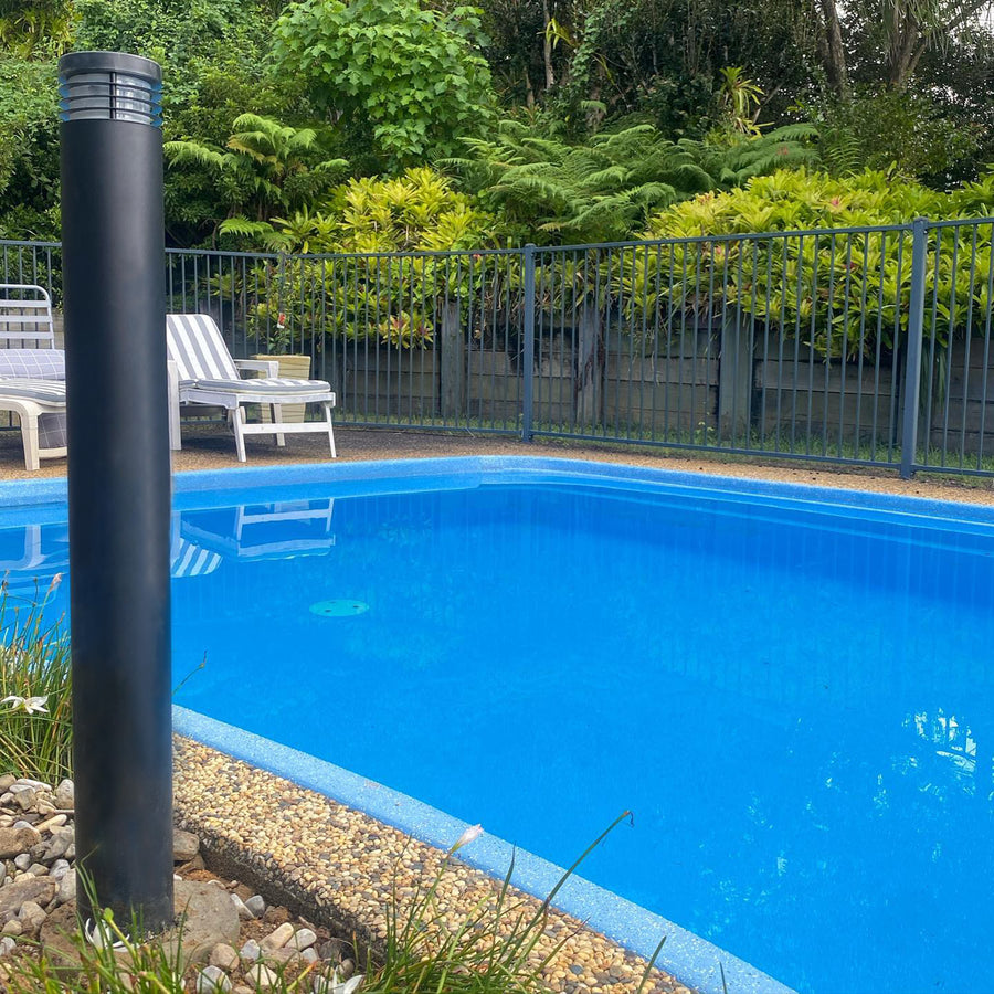 Havit Maxi Black Bollard Light Beside Pool Area